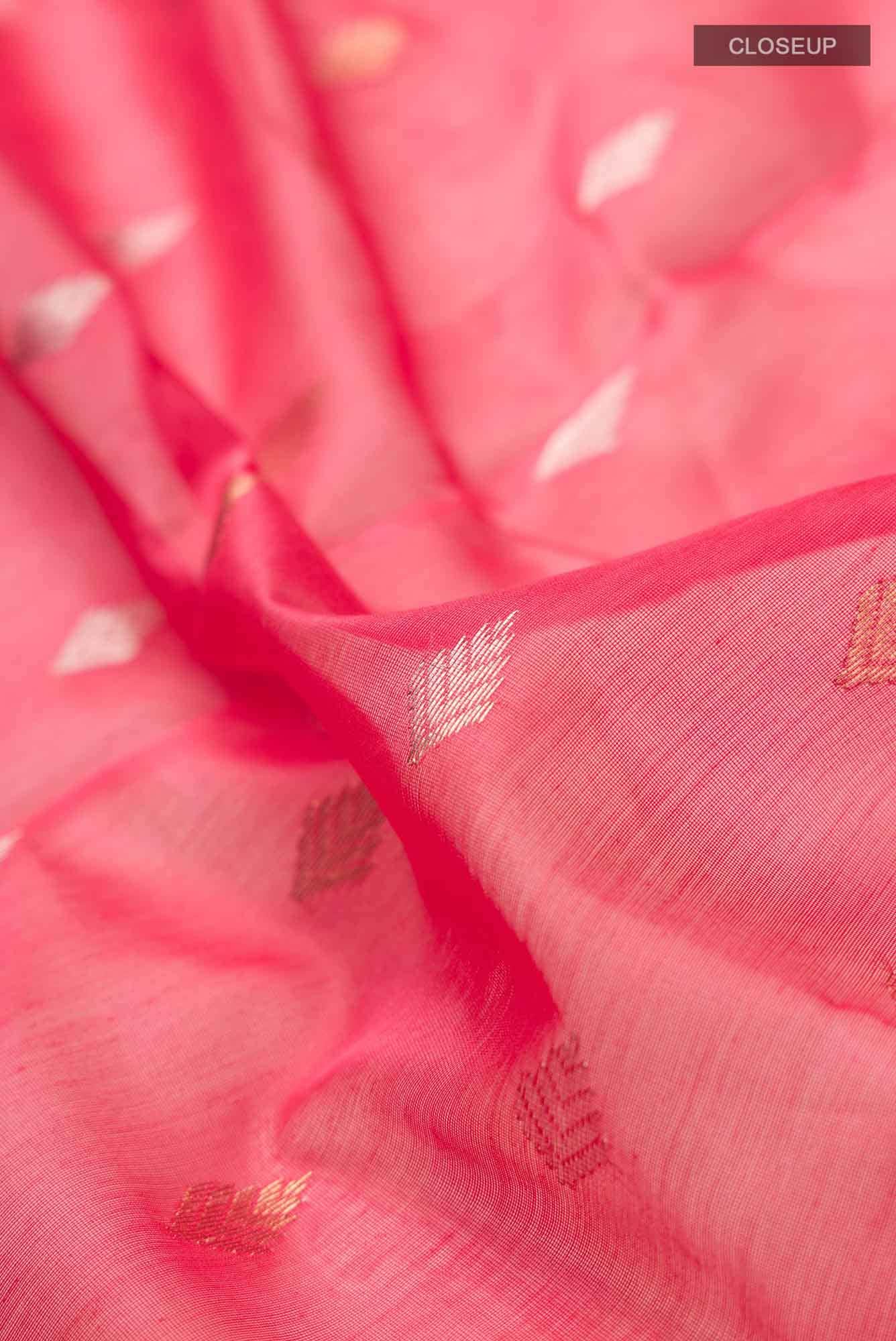 Coral Chanderi Silk Cotton Saree