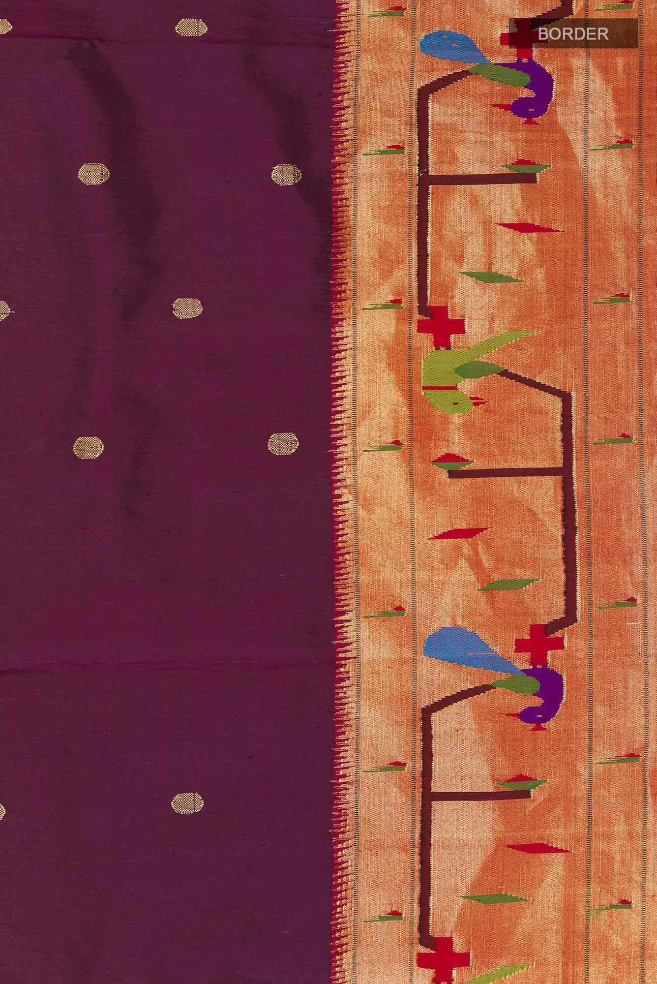Purple Paithani Silk Saree