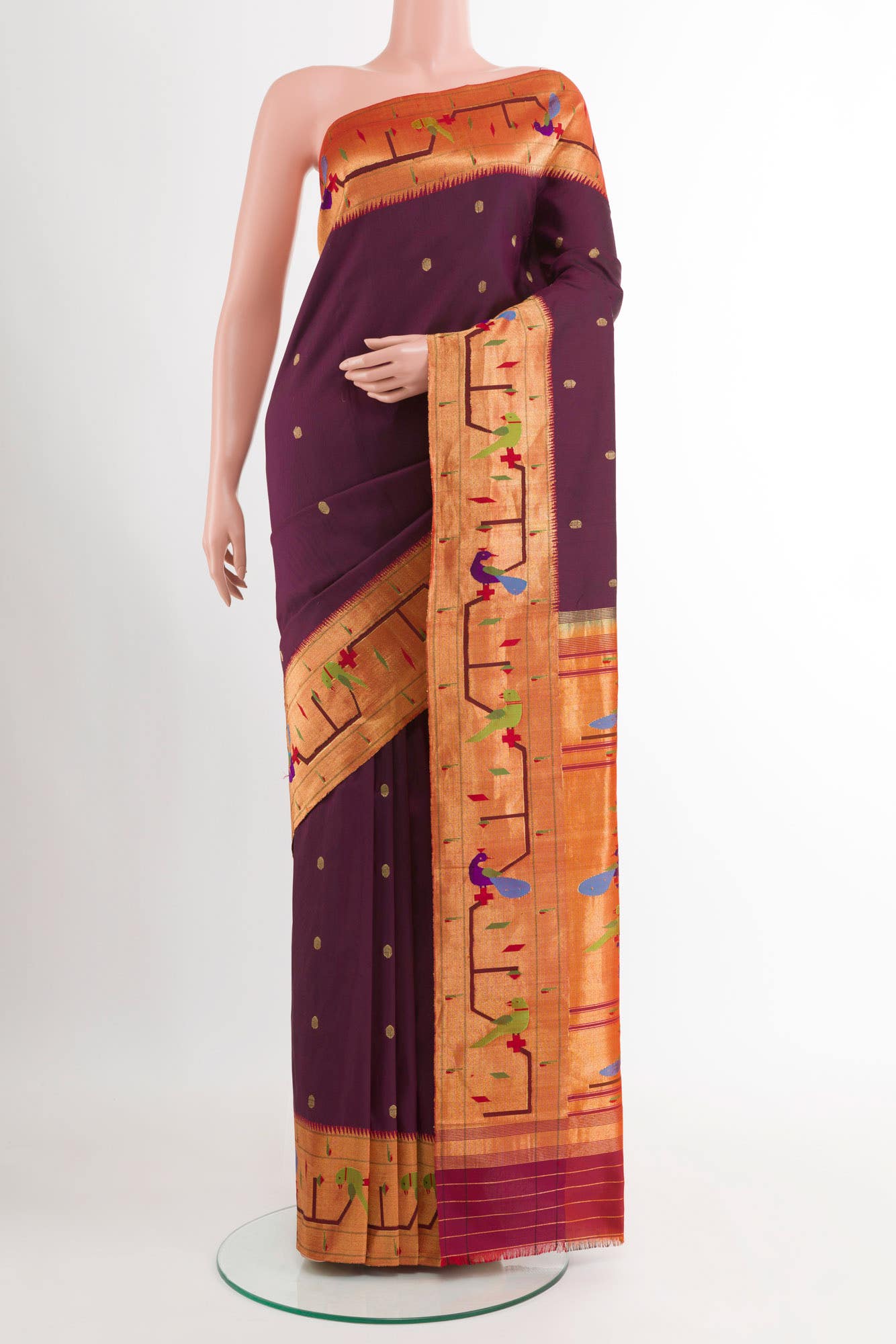 Purple Paithani Silk Saree