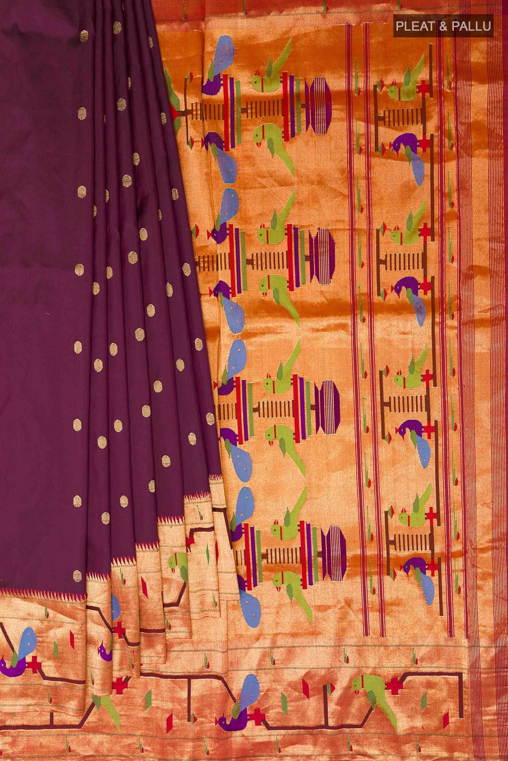 Purple Paithani Silk Saree
