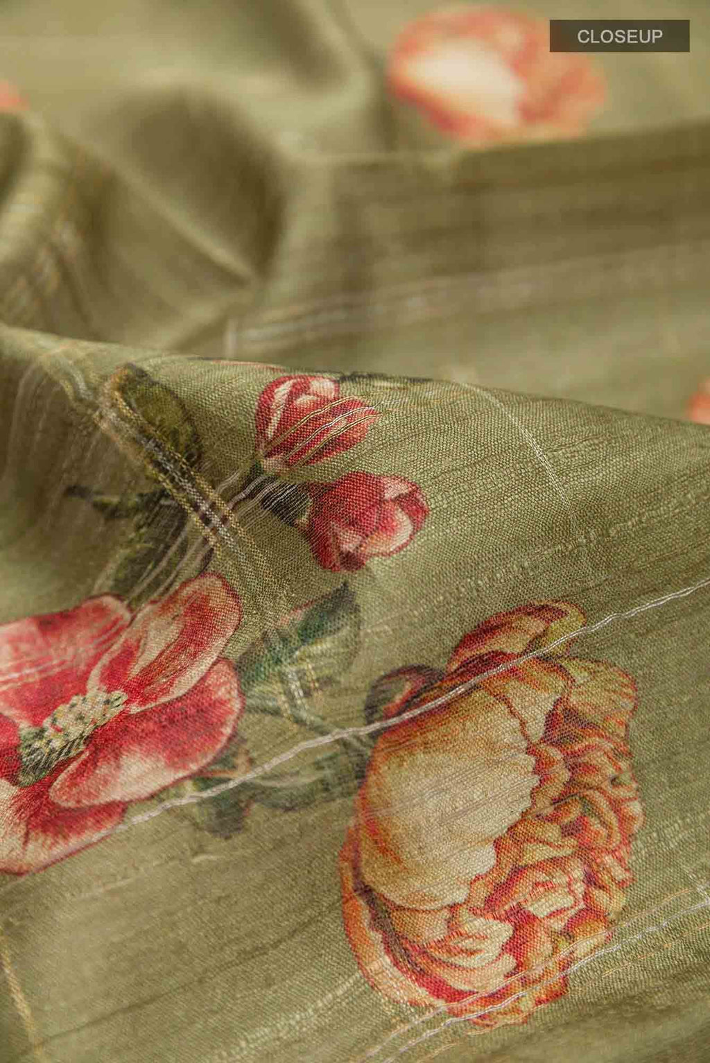 Mehandi Green Tussar Saree