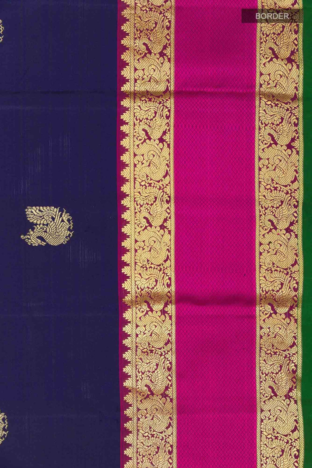 Dark Blue Kanchipuram Silk Saree