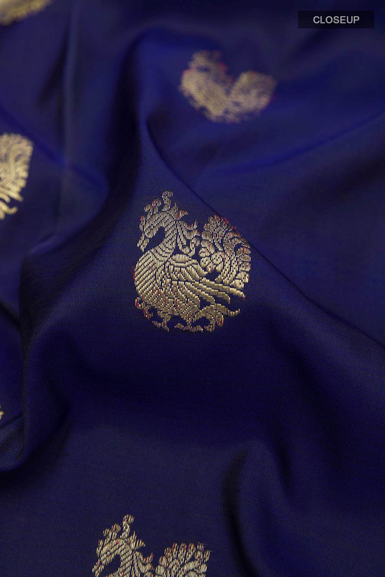 Dark Blue Kanchipuram Silk Saree