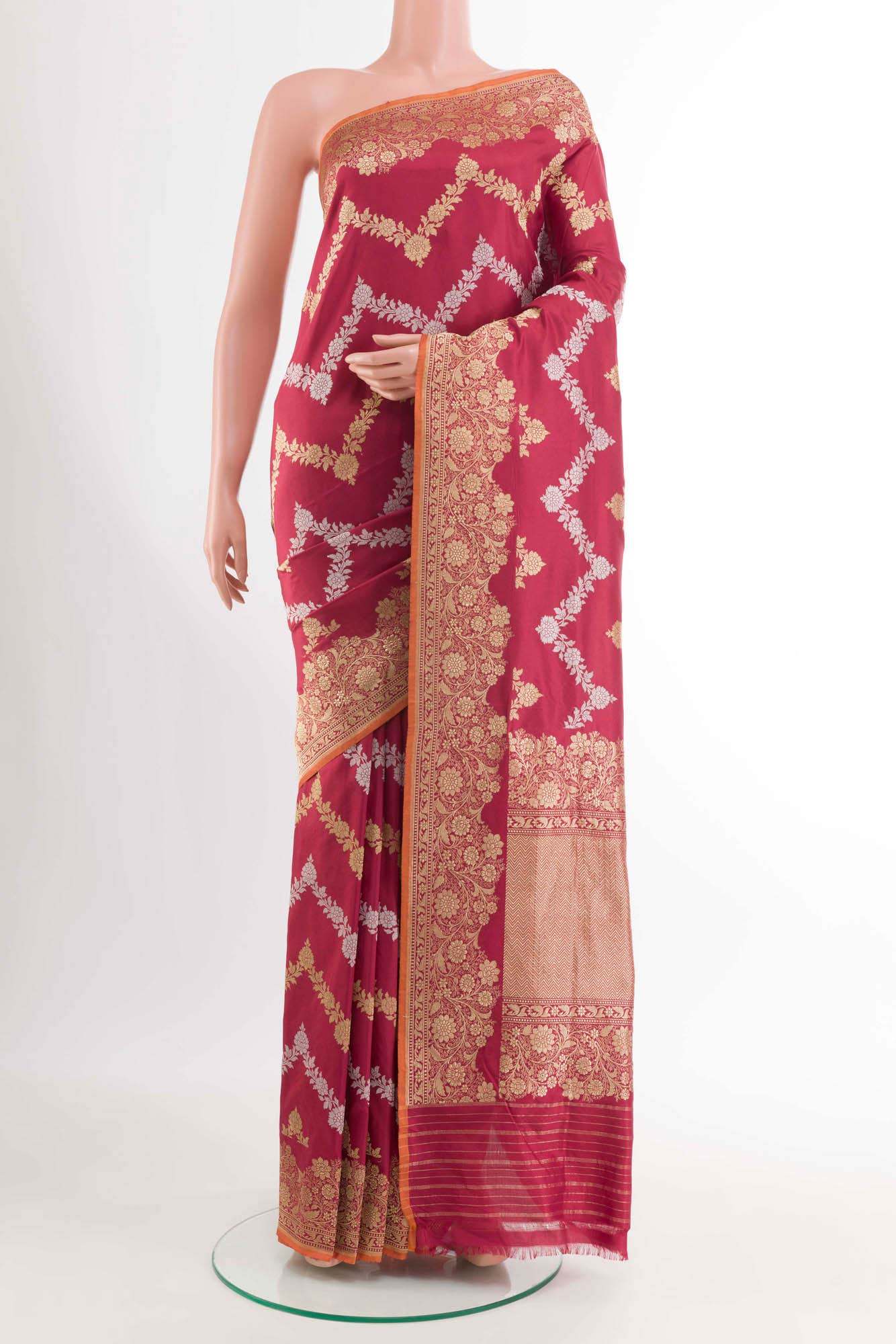 Maroon Banarasi Silk Saree