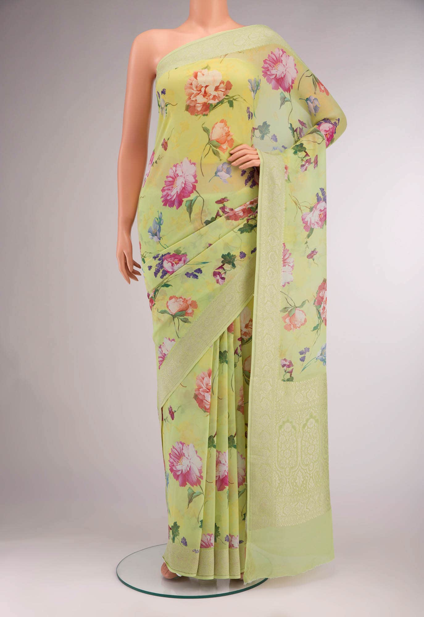 Light Green Georgette Saree