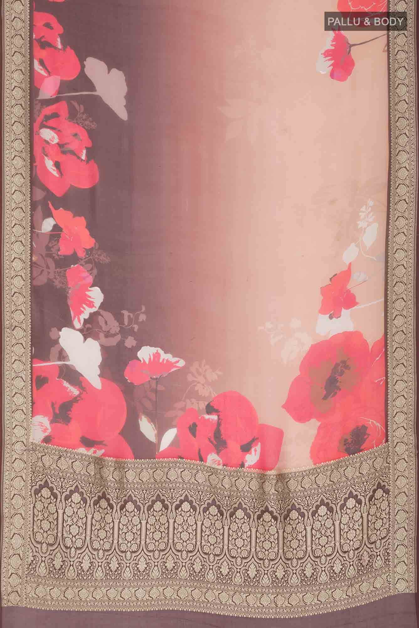 Brown Banarasi Georgette Saree