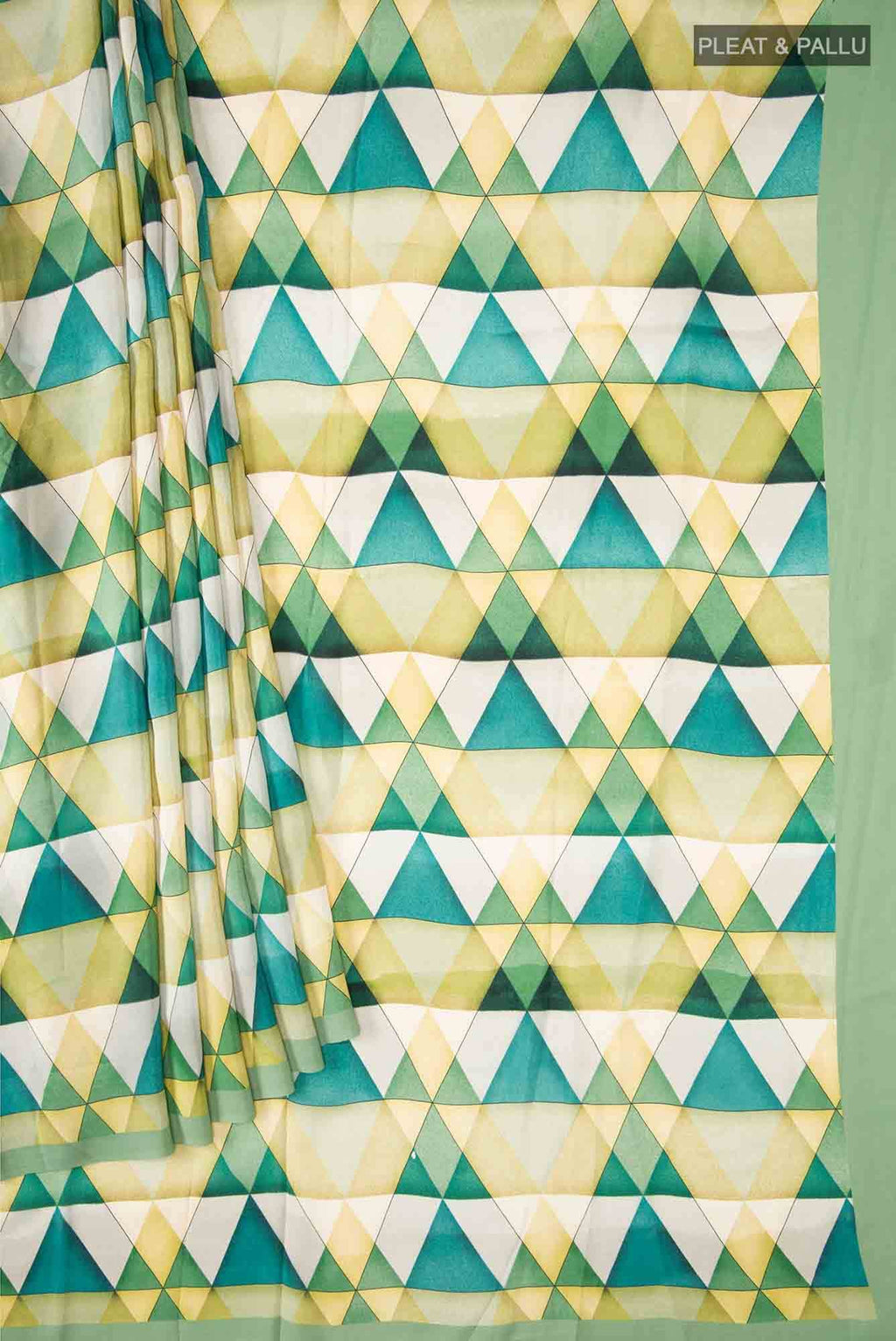 Green Crepe Saree