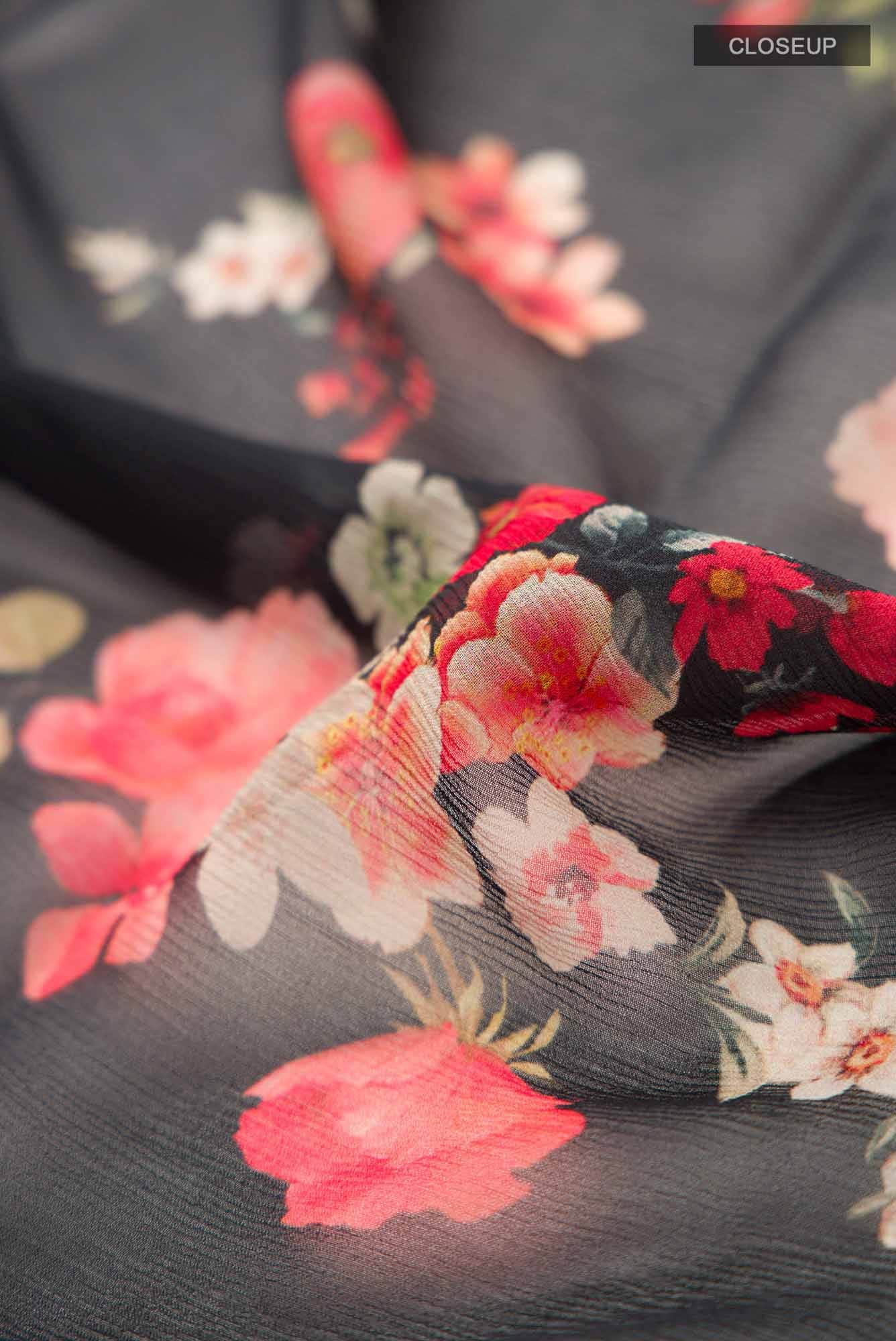 Black Chiffon Saree