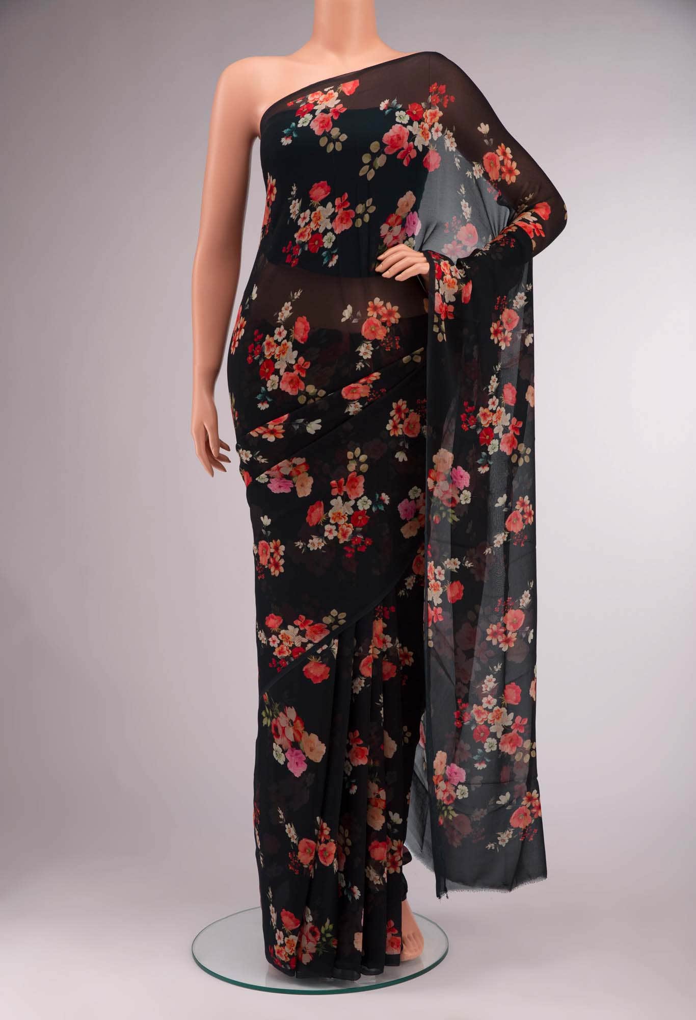 Black Chiffon Saree