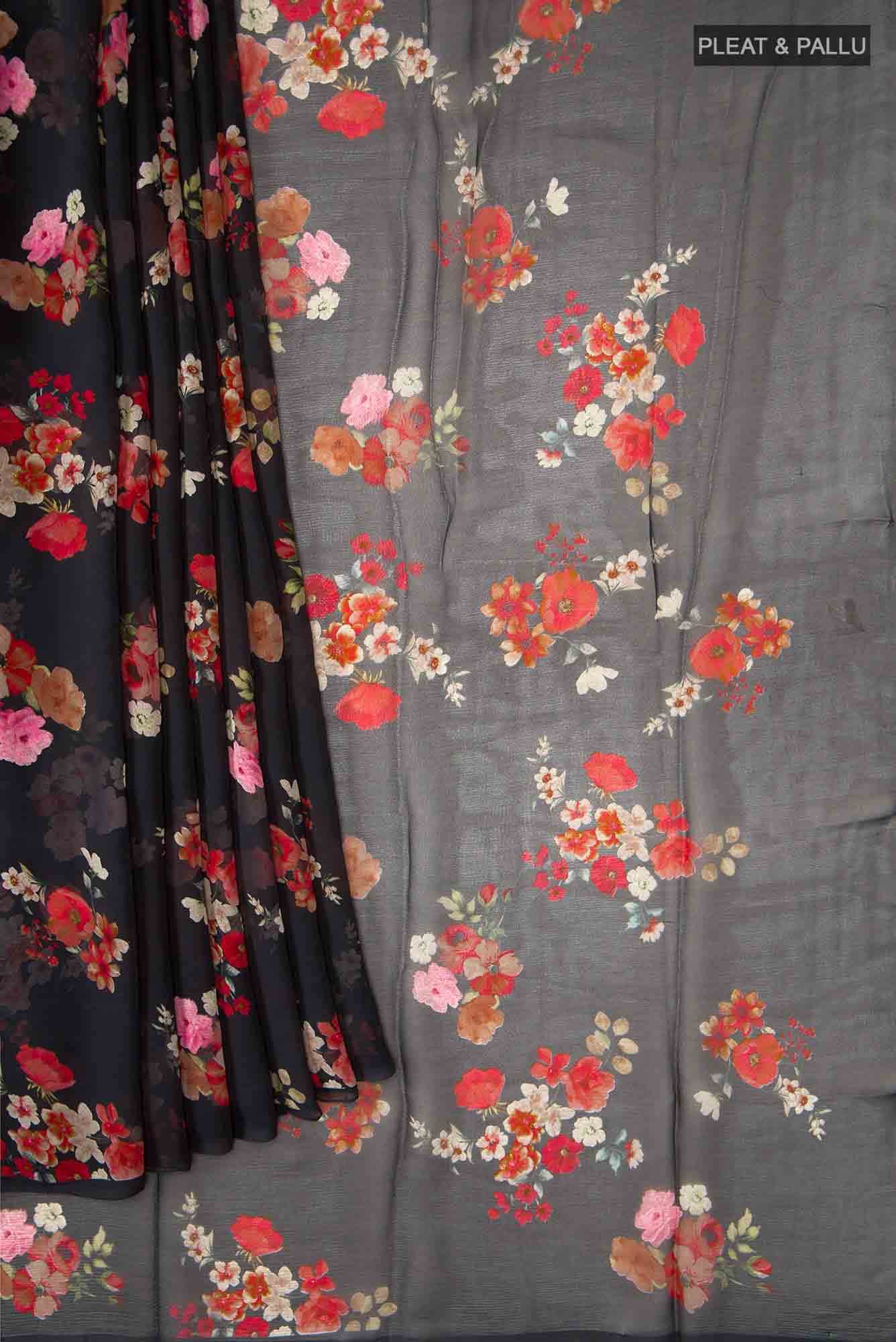 Black Chiffon Saree