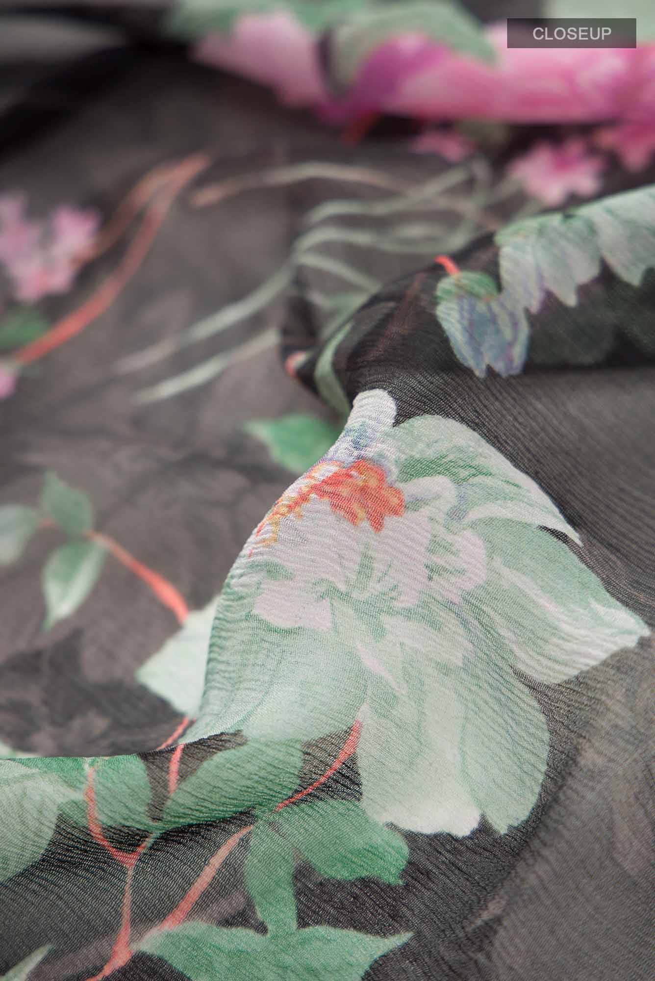 Black Chiffon Saree