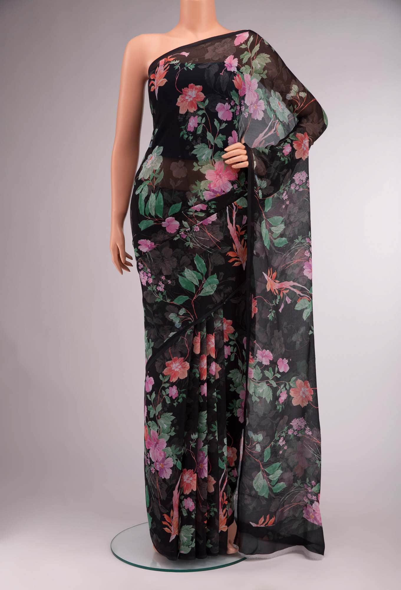 Black Chiffon Saree