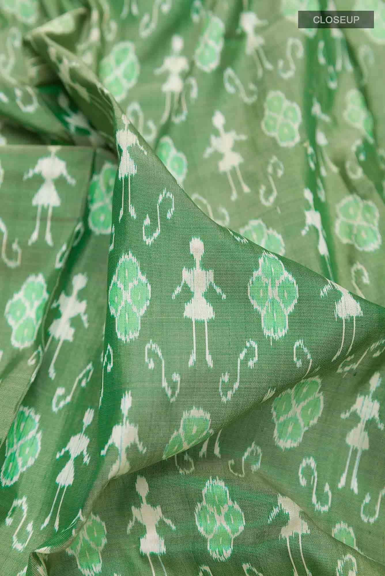 Green Orissa Ikat Saree