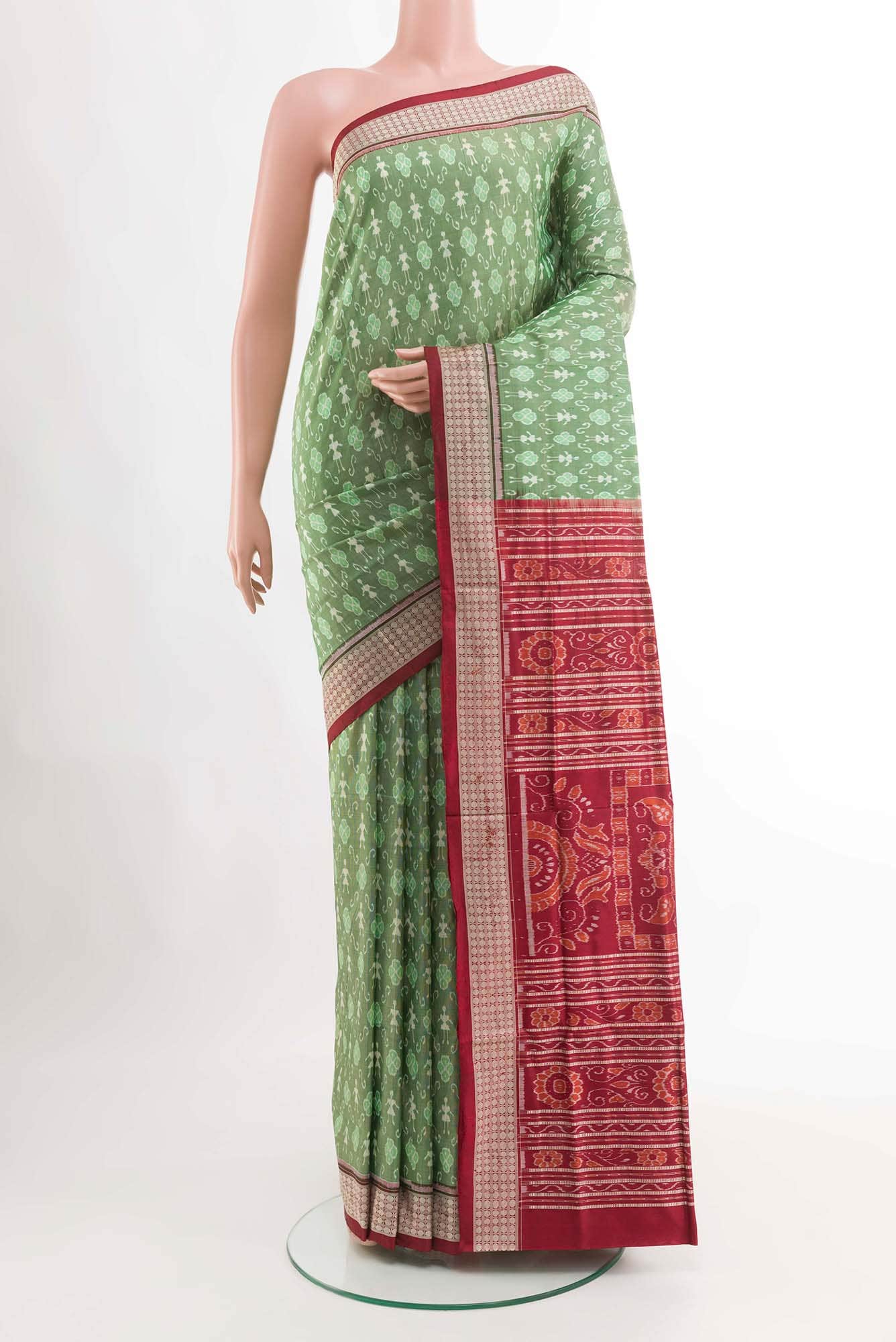 Green Orissa Ikat Saree
