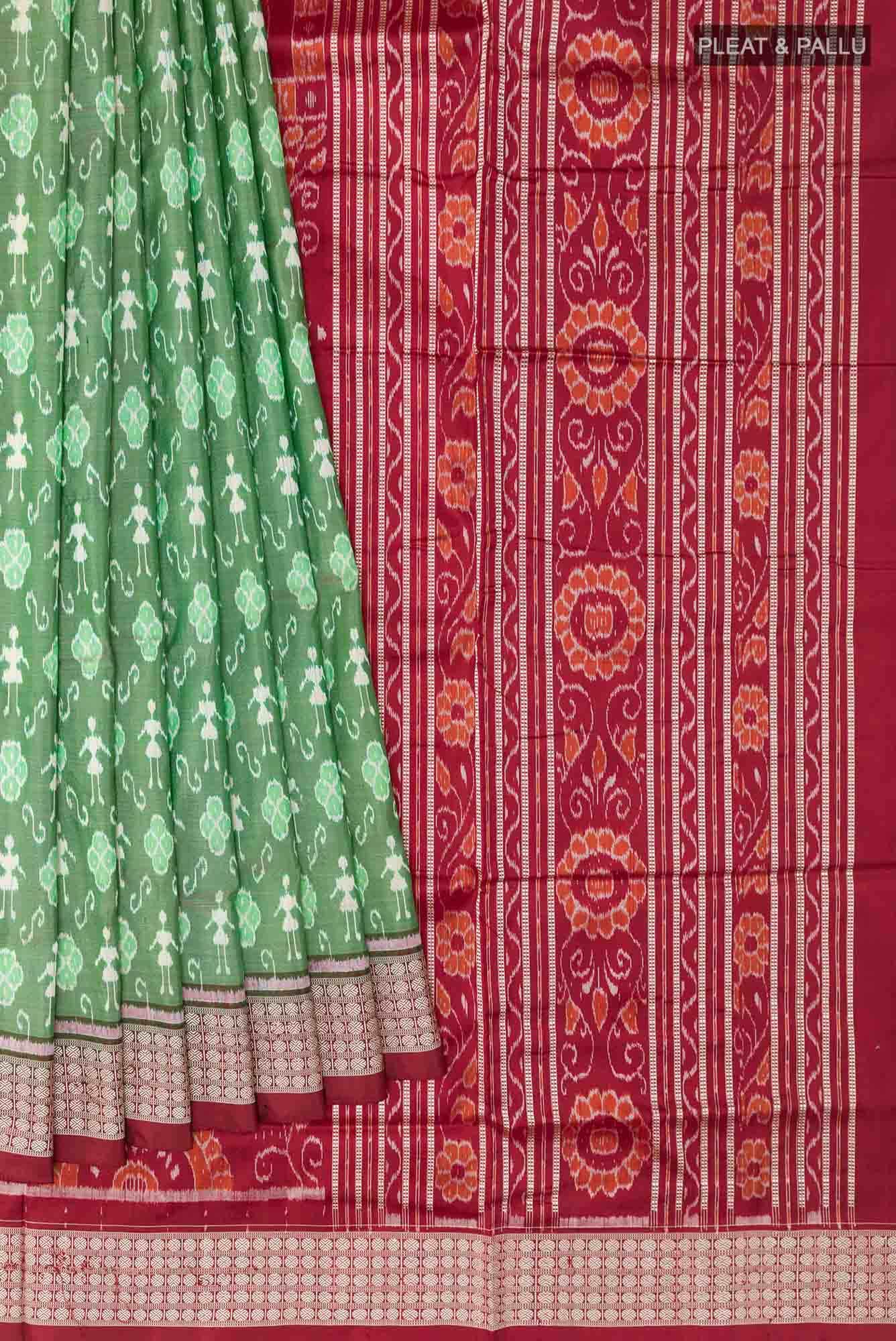 Green Orissa Ikat Saree