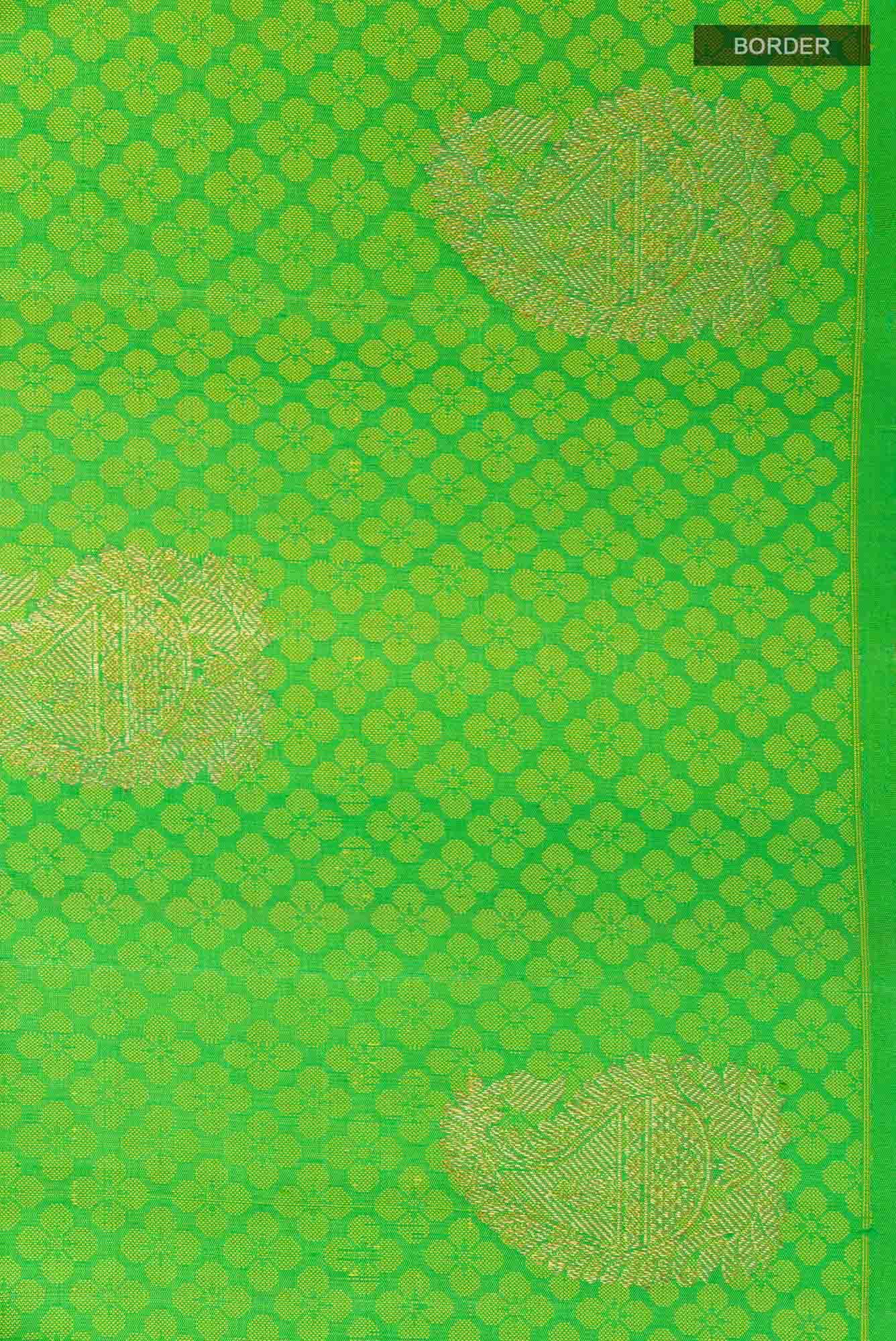 Pure Silk Pure Zari Green Kanchipuram Saree
