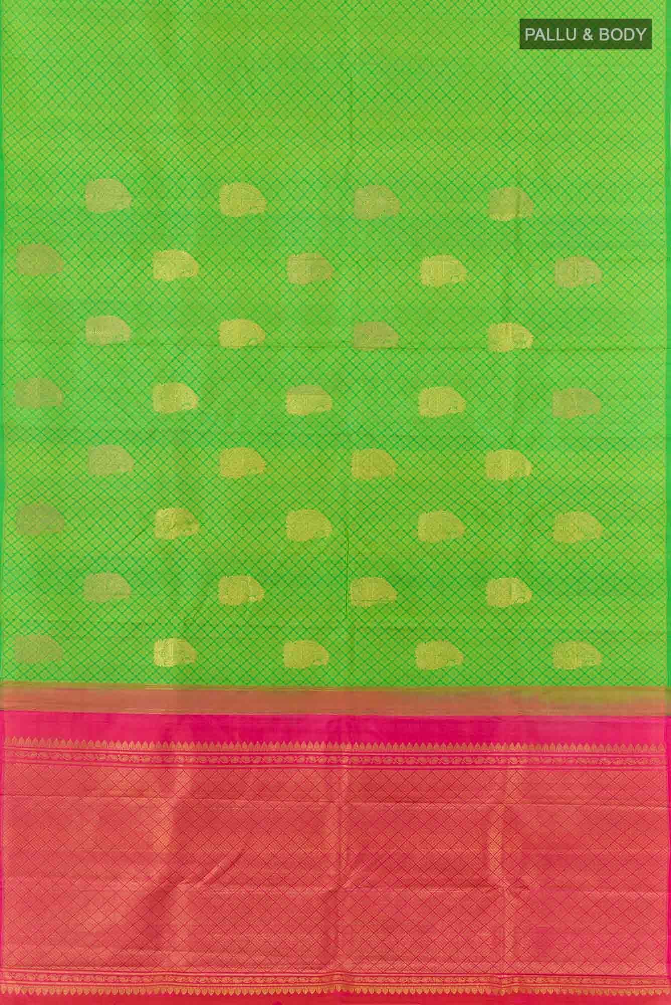 Pure Silk Pure Zari Green Kanchipuram Saree
