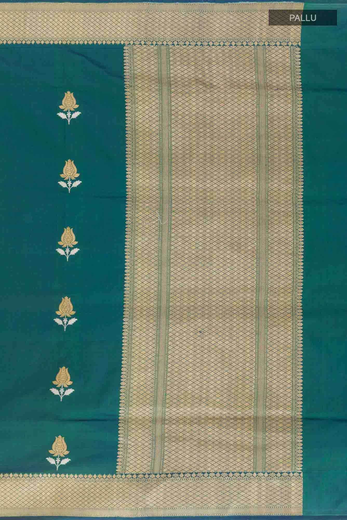 Peacock Blue Banarasi Silk Saree