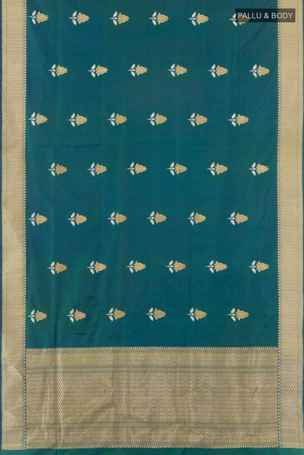 Peacock Blue Banarasi Silk Saree