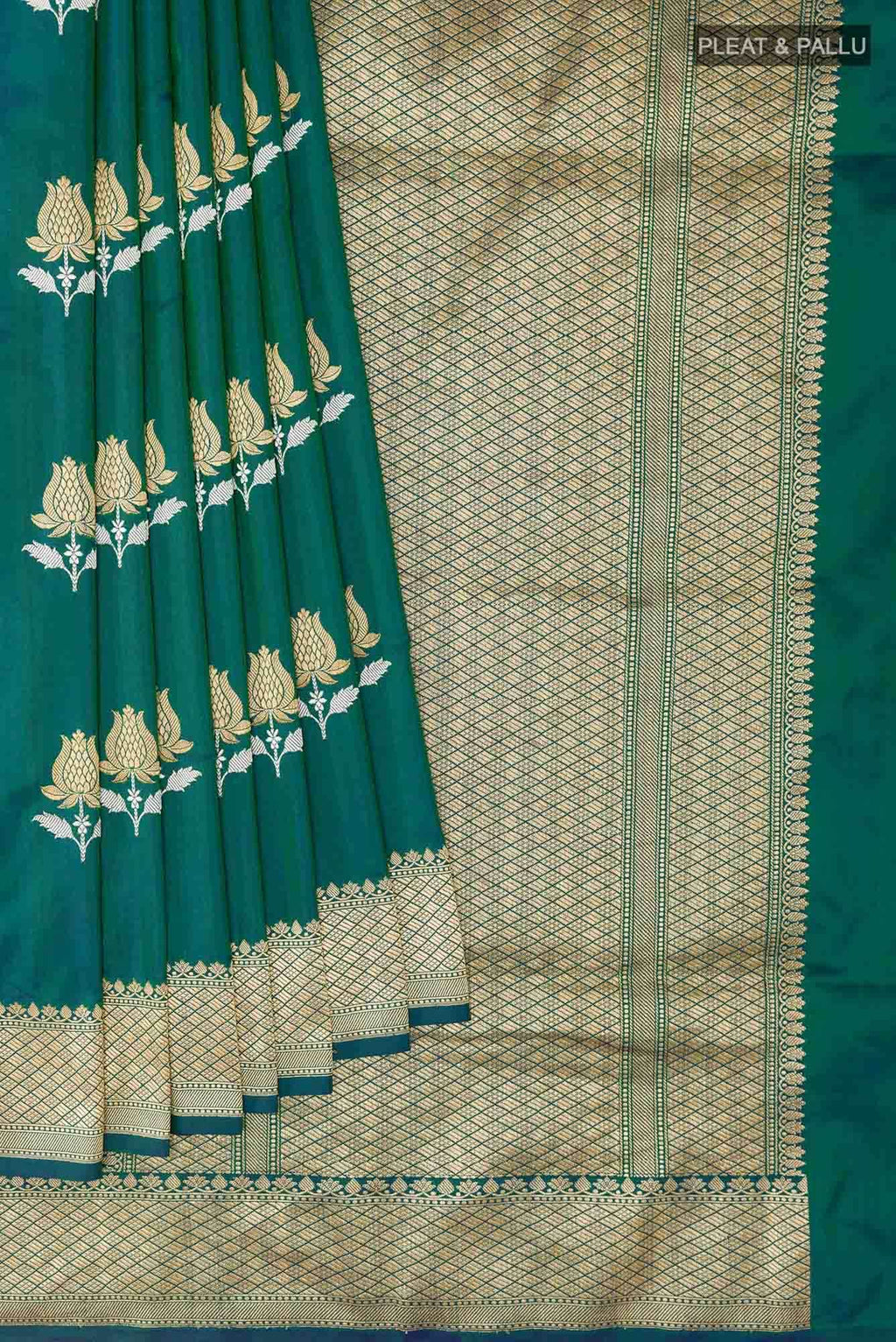 Peacock Blue Banarasi Silk Saree