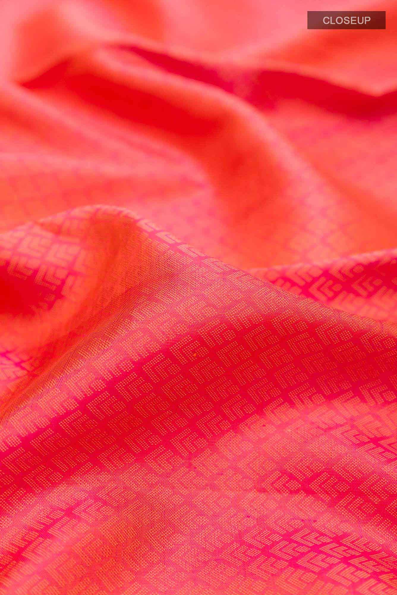 Pure Silk Pure Zari Pink Dual Tone Kanchipuram Saree
