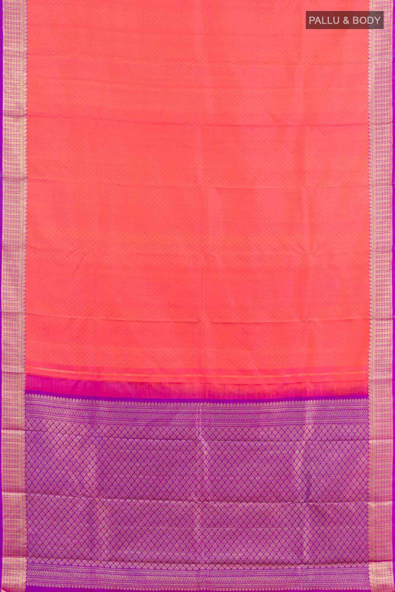 Pure Silk Pure Zari Pink Dual Tone Kanchipuram Saree