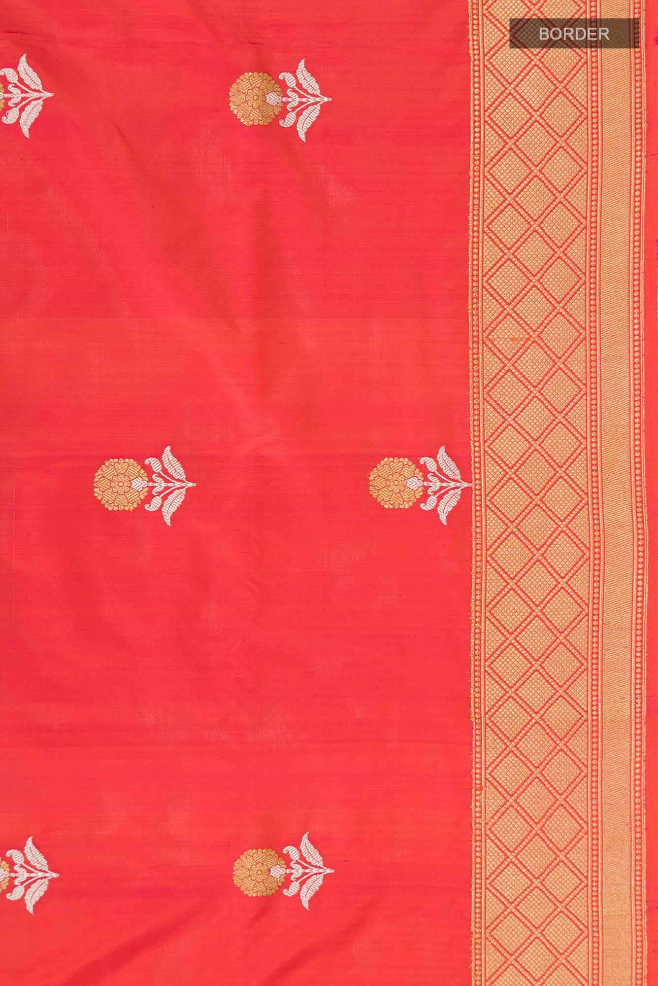 Pink With Orange Dual Tone Banarasi Silk Saree