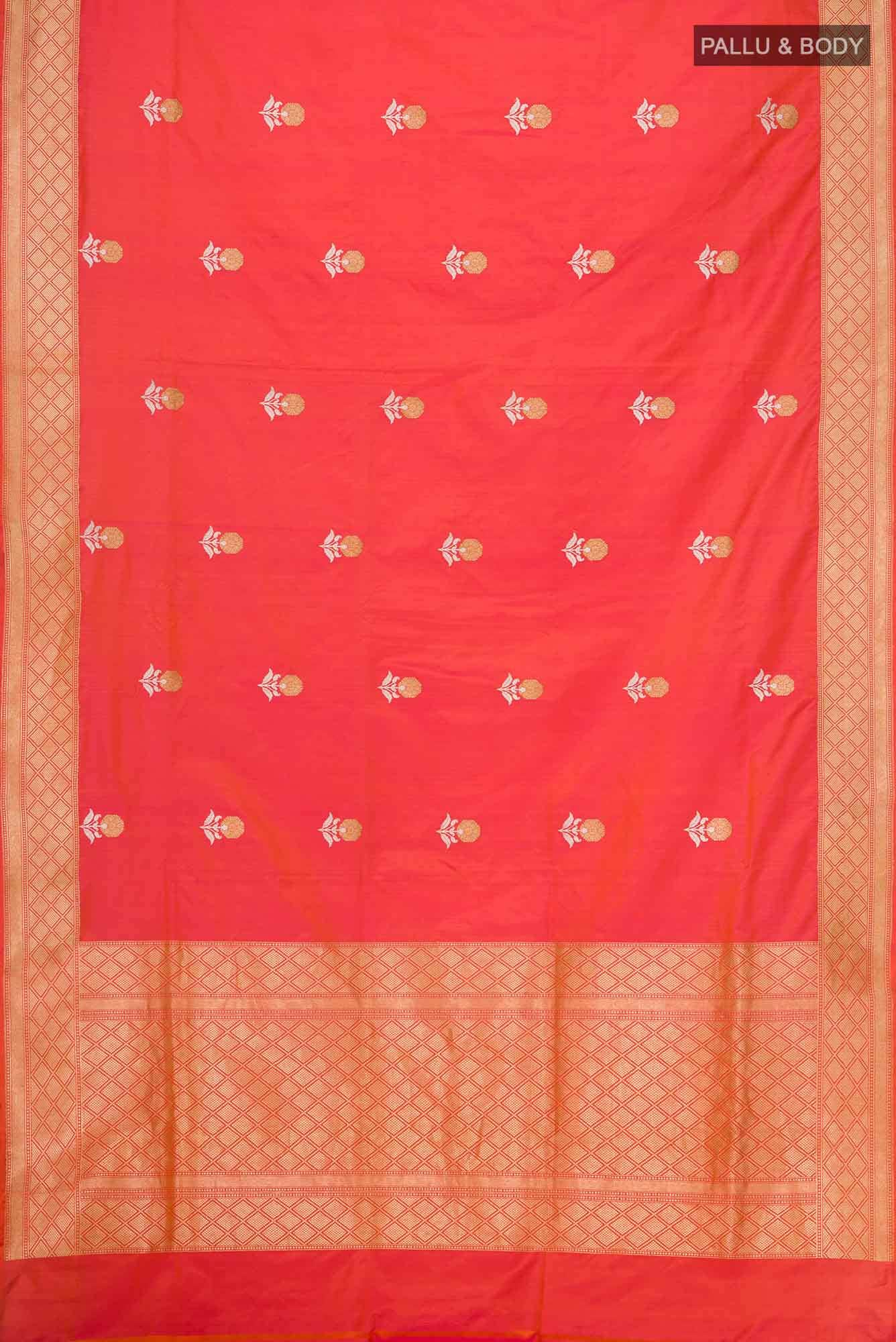 Pink With Orange Dual Tone Banarasi Silk Saree