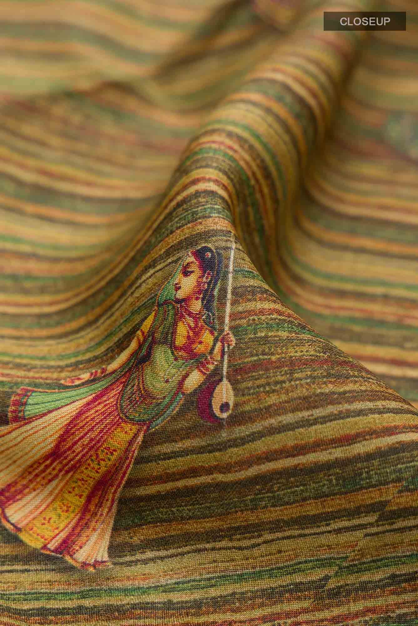Green Bhagalpuri Tussar Silk Saree