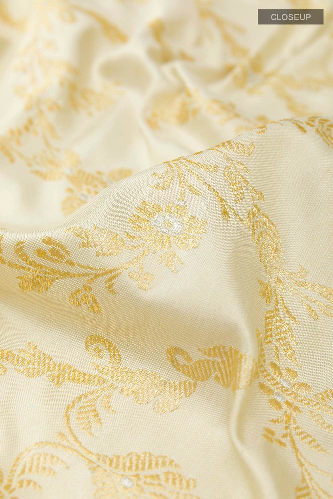 Off White Banarasi Silk Saree