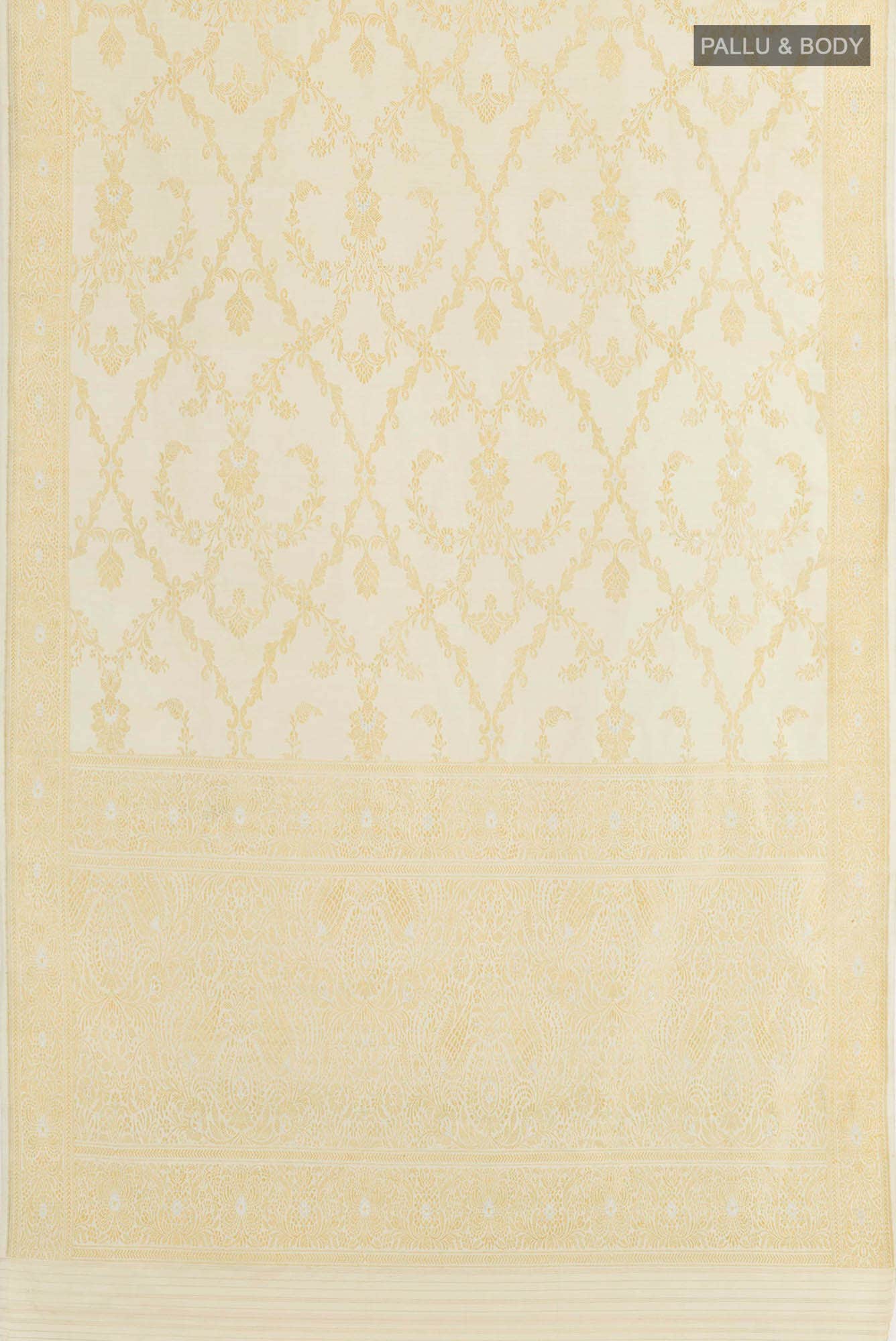 Off White Banarasi Silk Saree