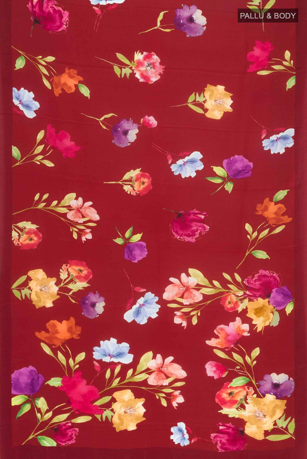 Maroon Crepe Saree