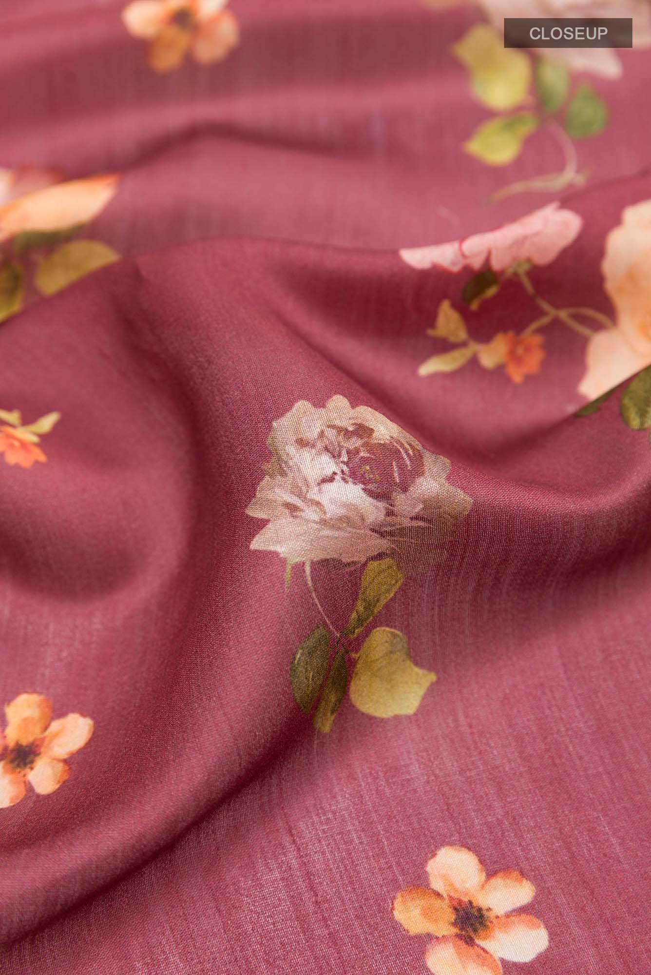Light Magenta Tussar Saree