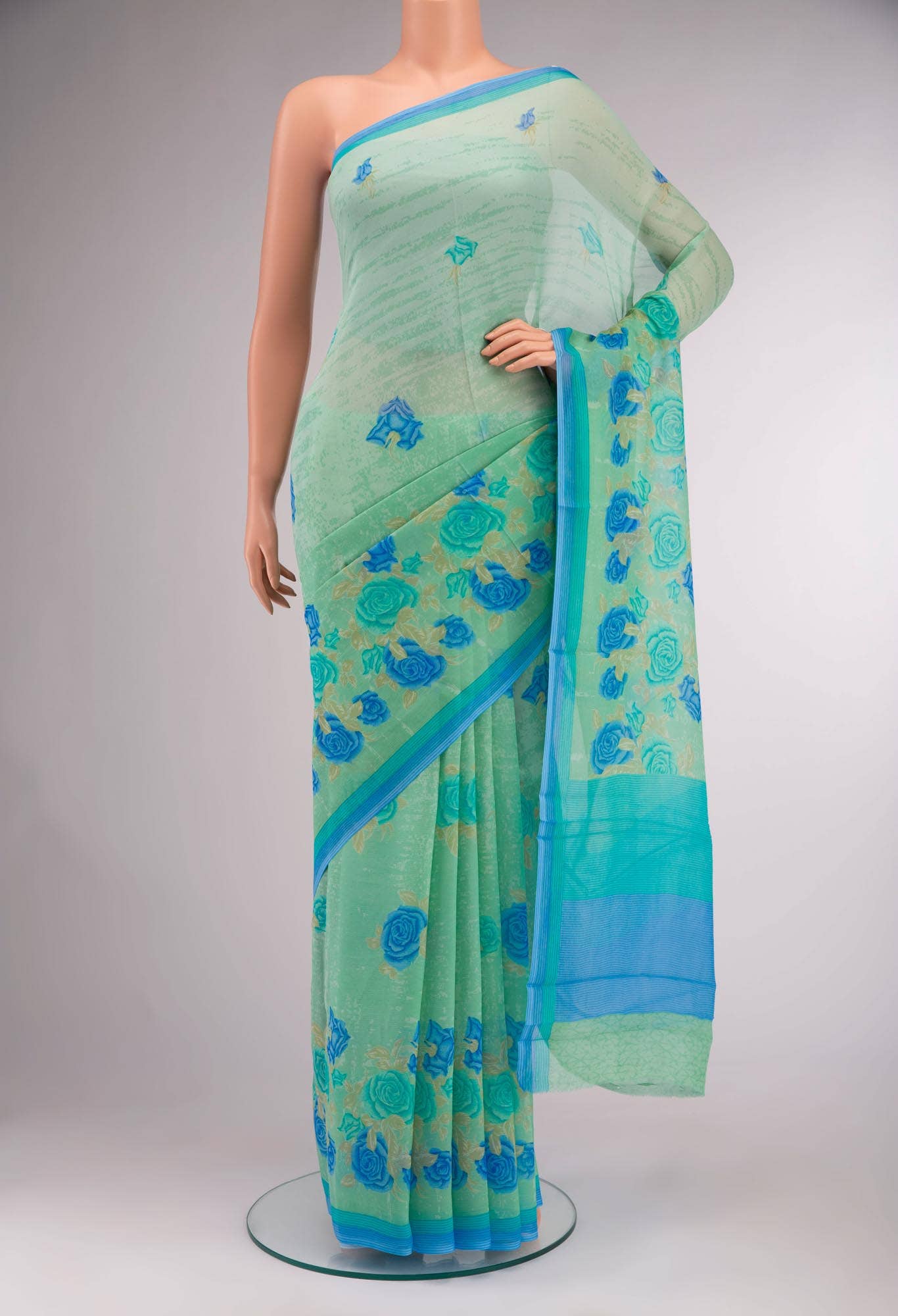 Green Chiffon Saree