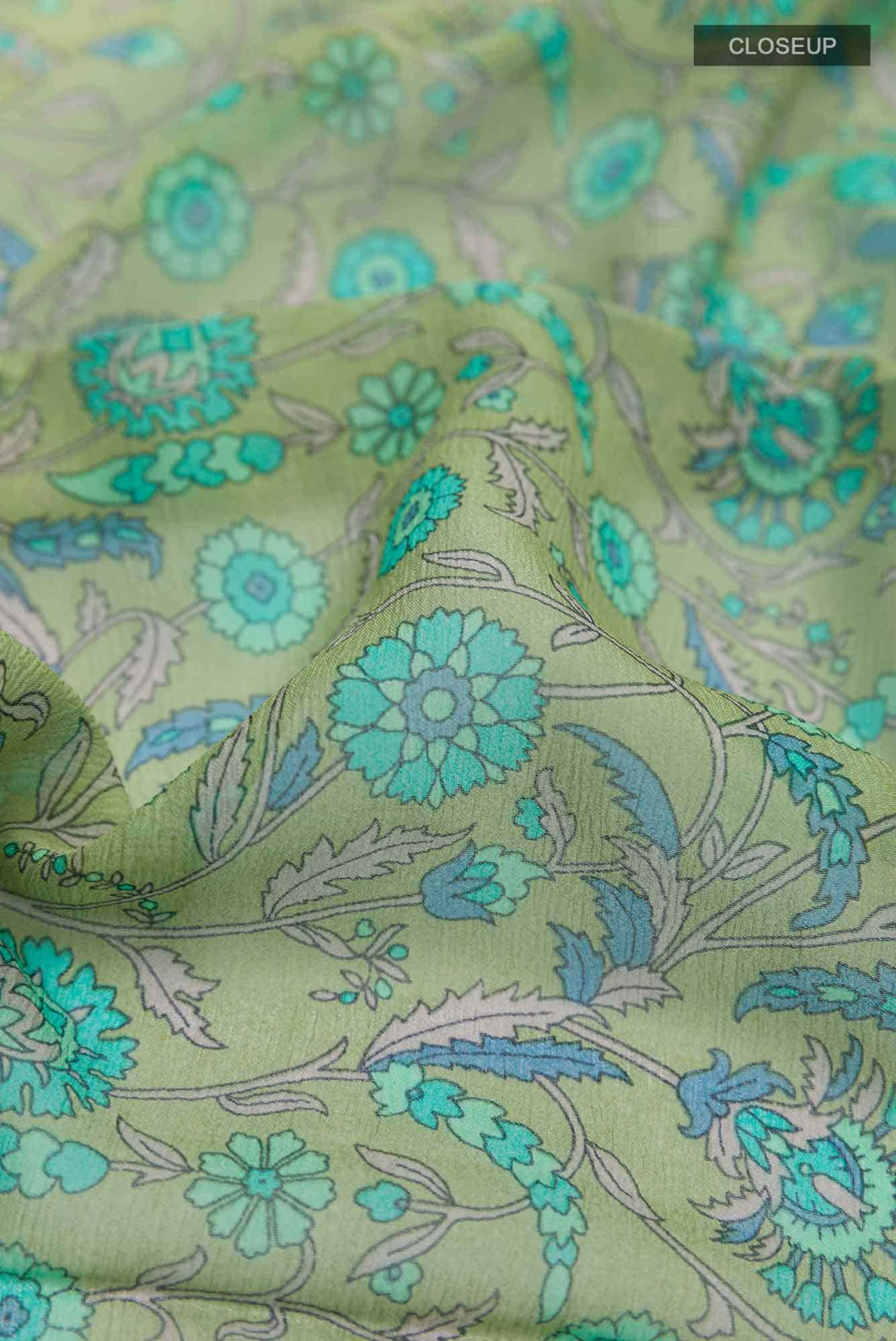 Green Chiffon Saree
