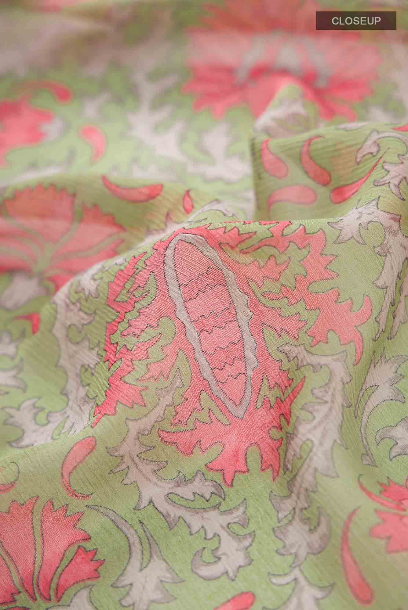 Sage Green Chiffon Saree