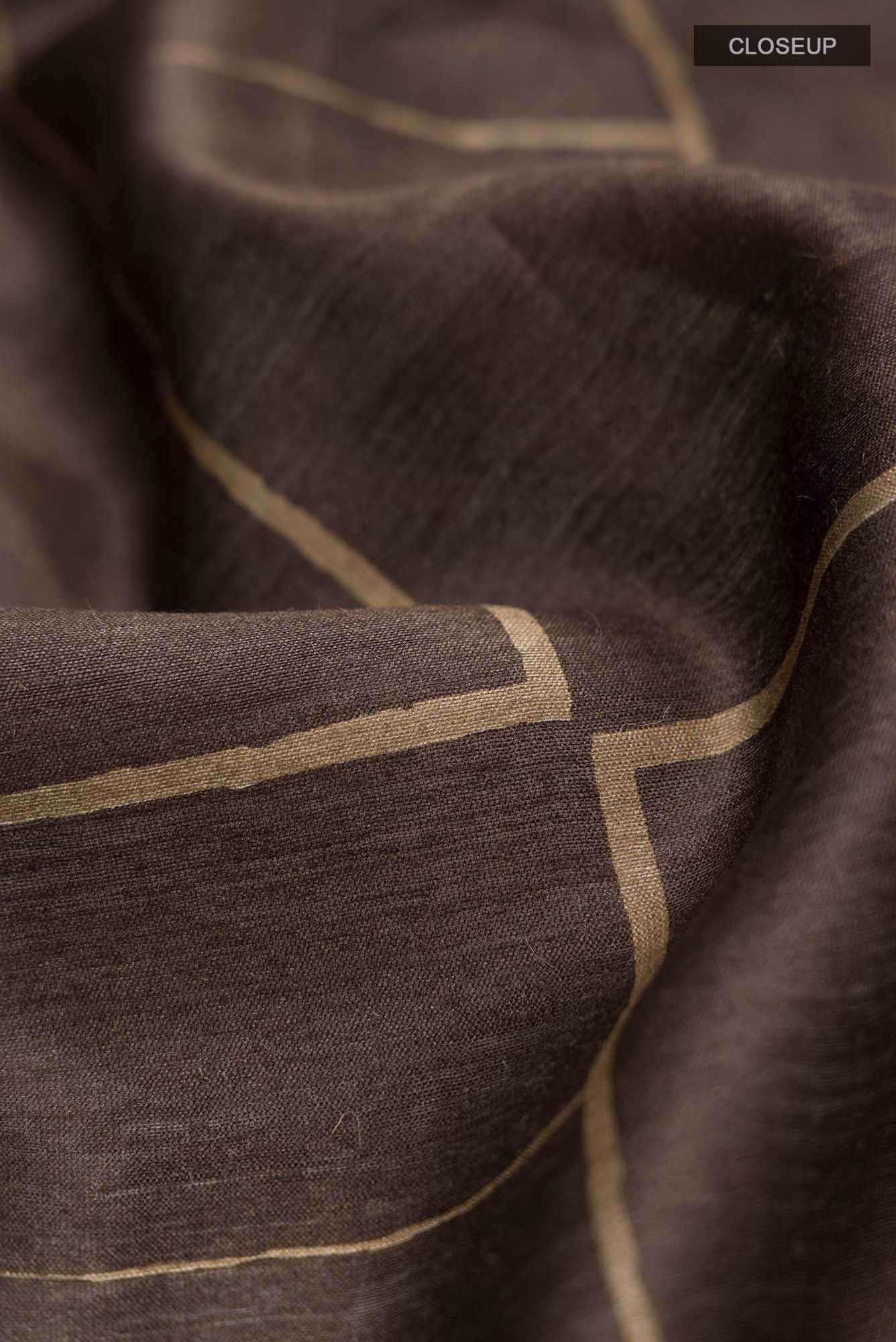 Brown Bhagalpuri Tussar Silk Saree