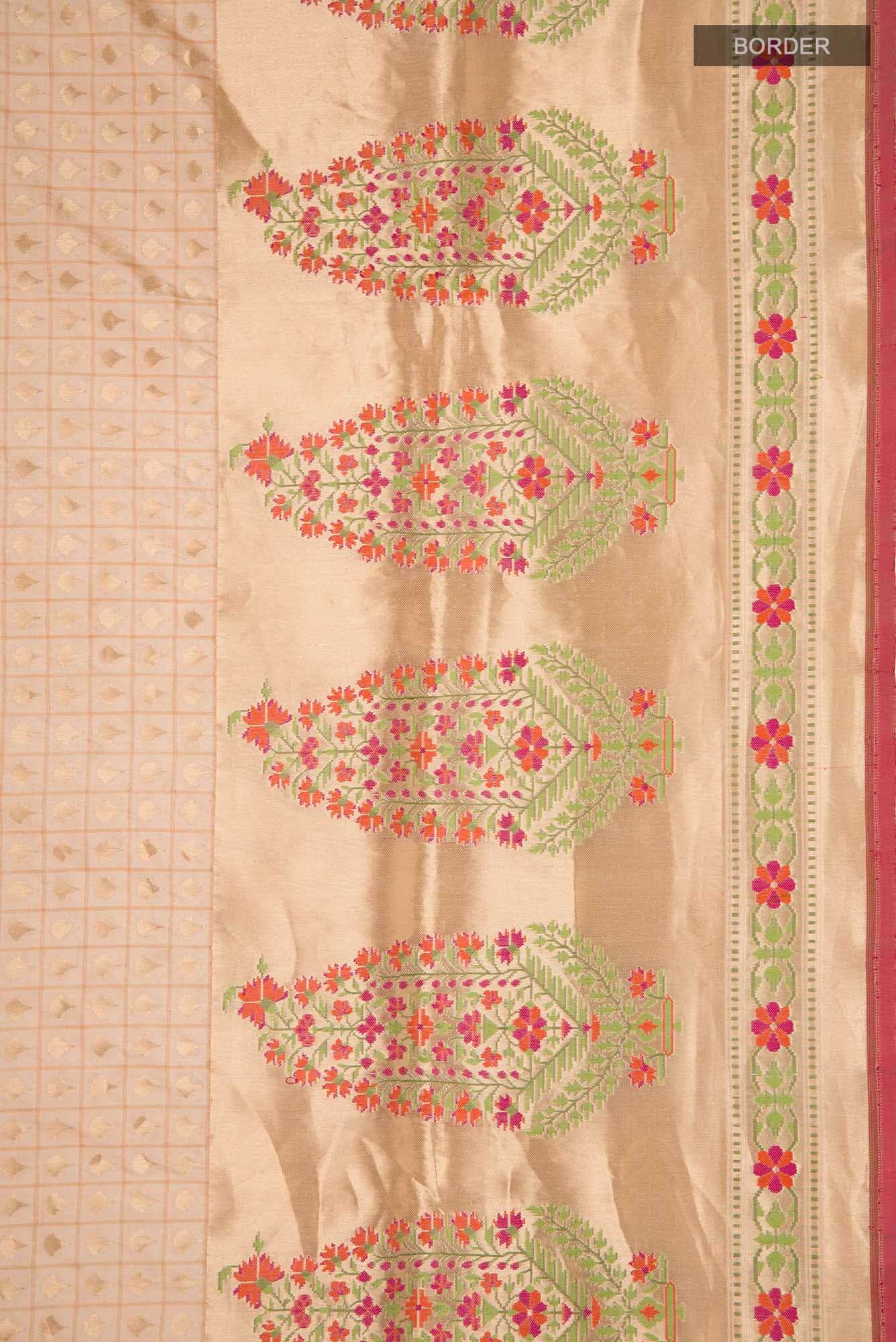 Sandal Banarasi Silk Saree