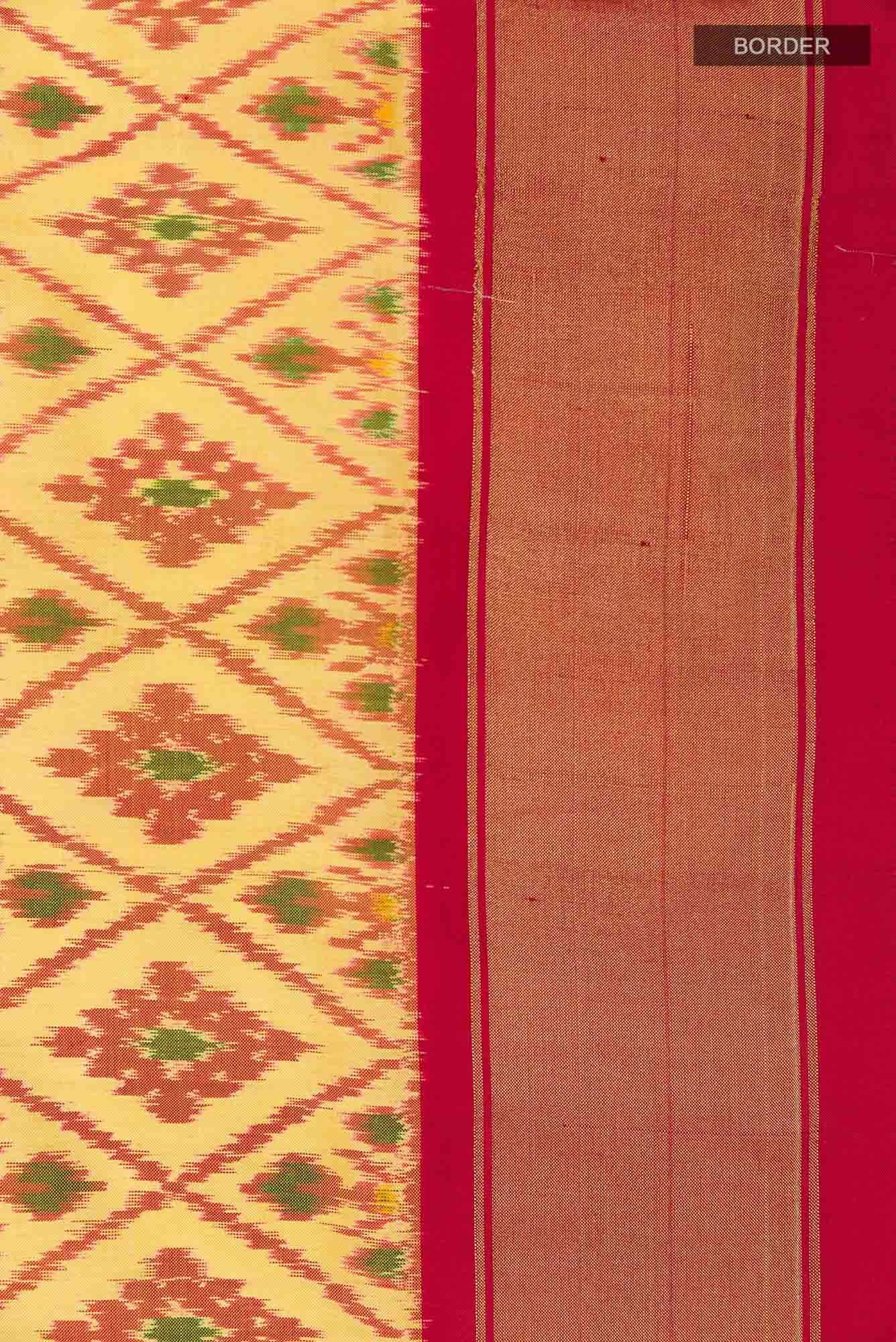 Beige Pochampally Silk Saree
