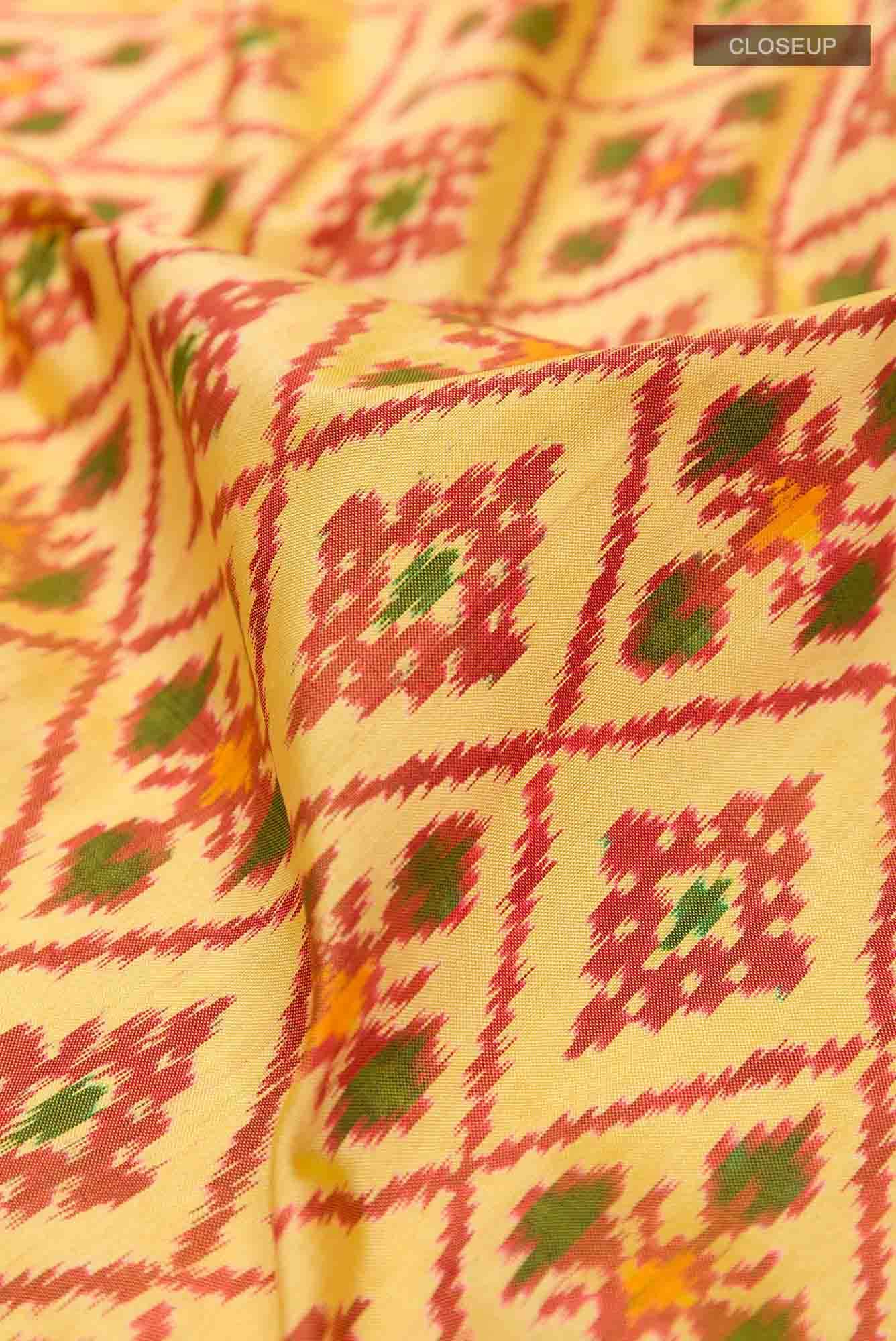 Beige Pochampally Silk Saree