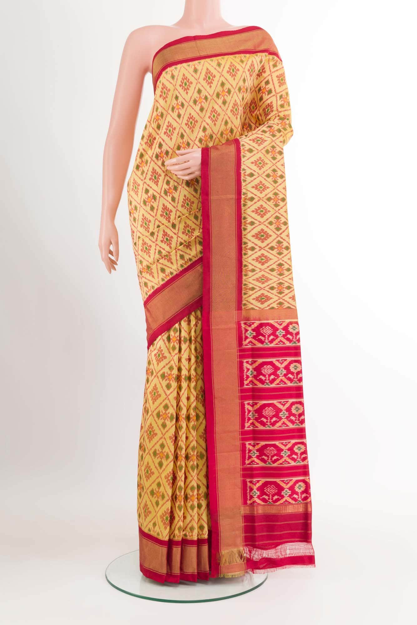 Beige Pochampally Silk Saree