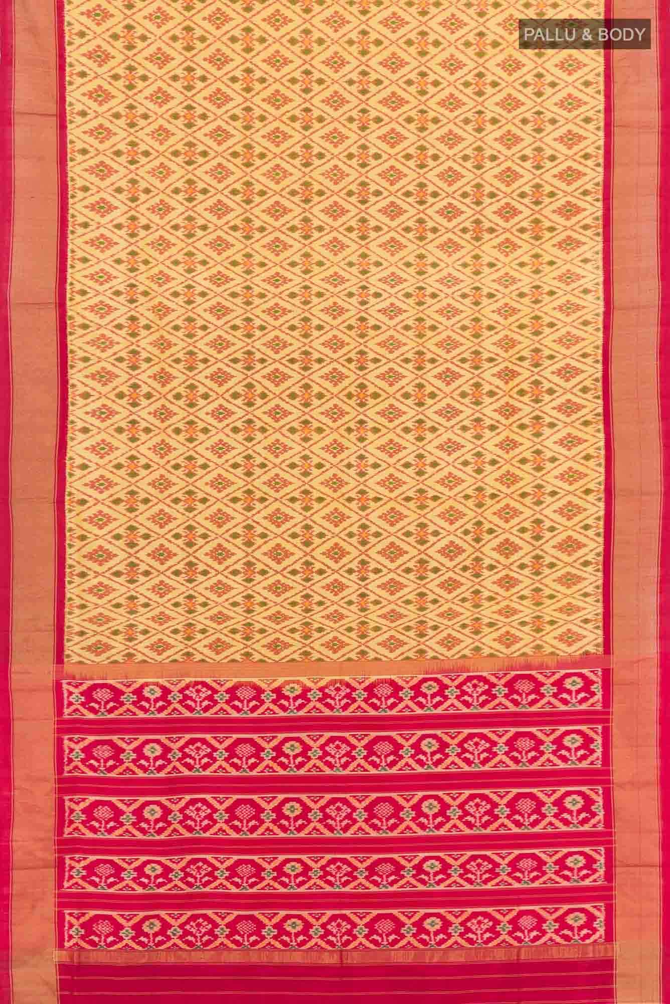 Beige Pochampally Silk Saree