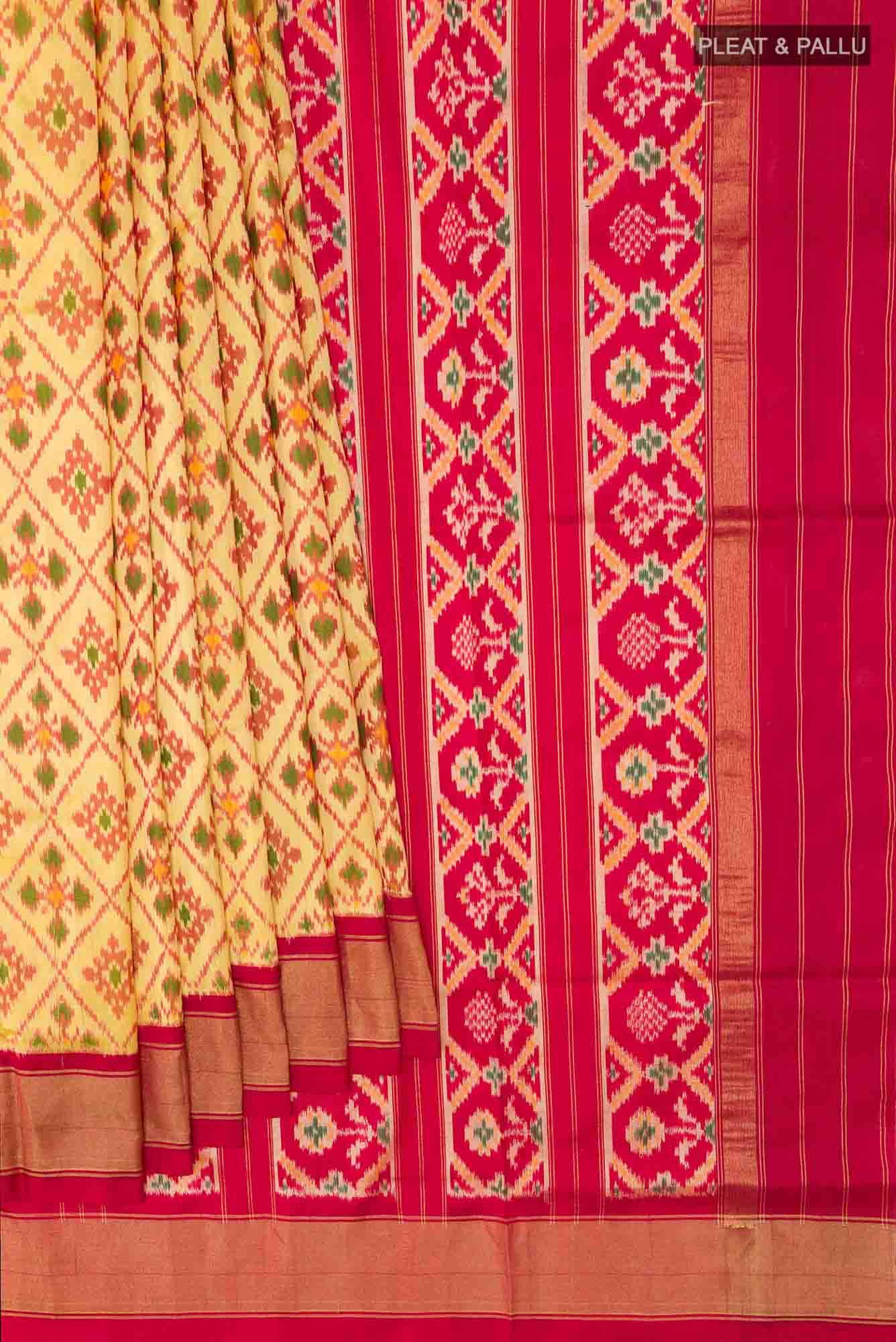 Beige Pochampally Silk Saree