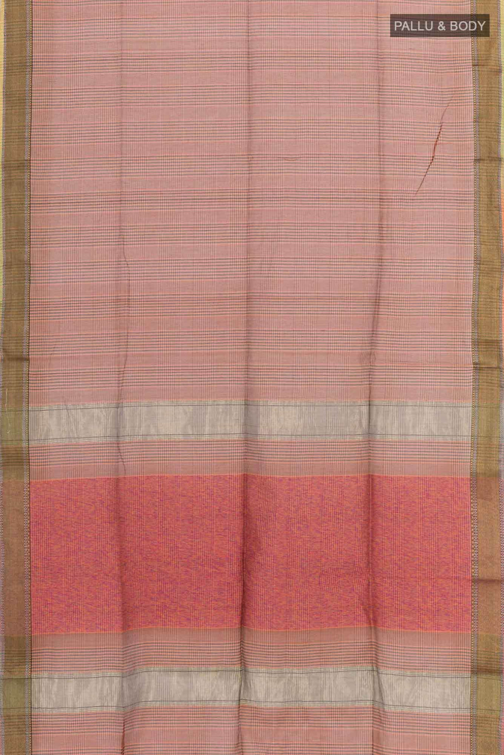 Rust Blended Maheshwari Silk Cotton Saree