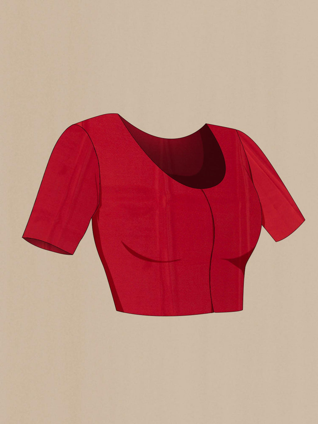 Red Mysore Crepe Saree