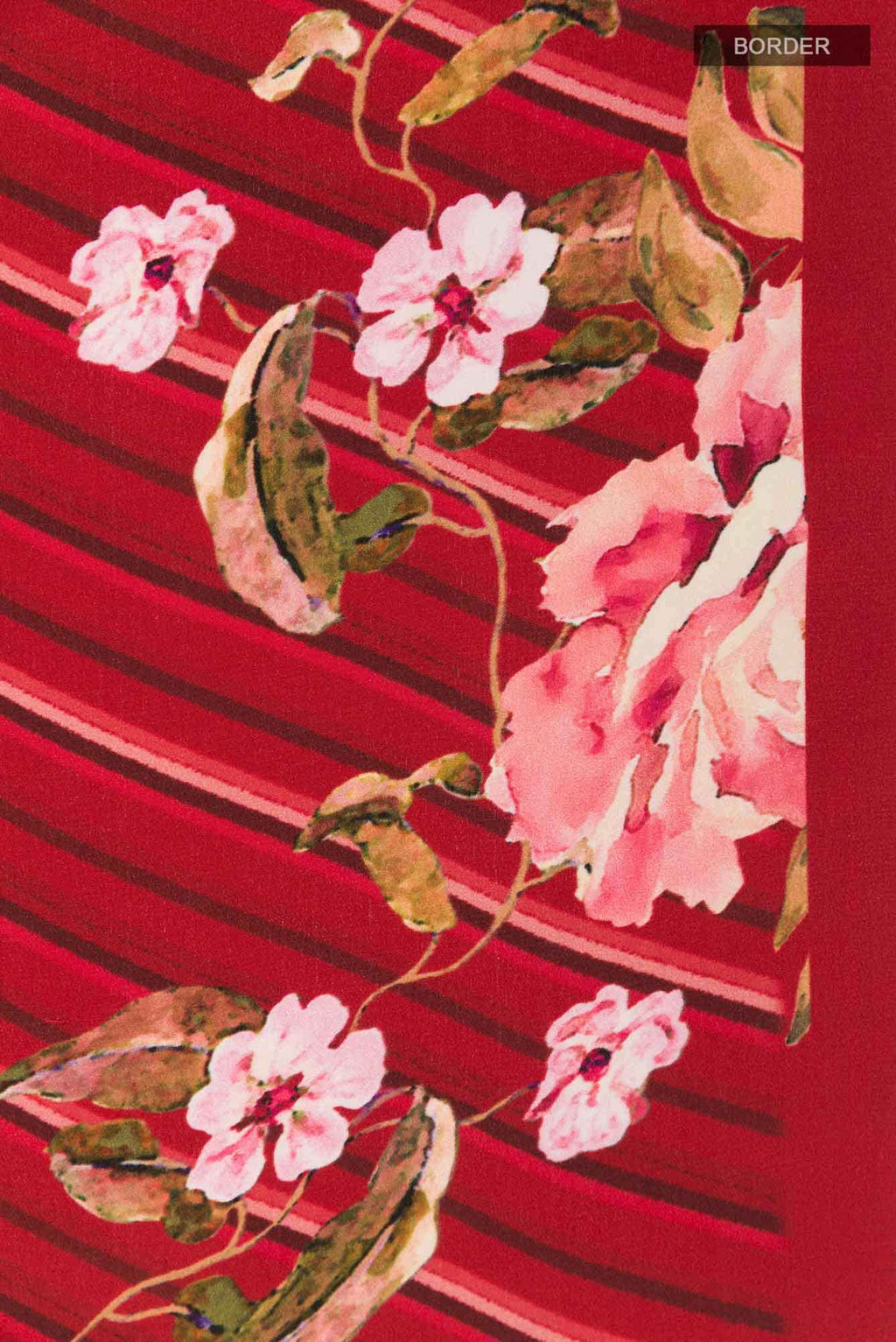 Red Mysore Crepe Saree