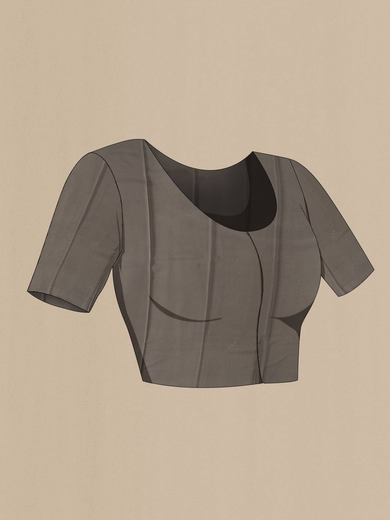 Grey Crepe Saree