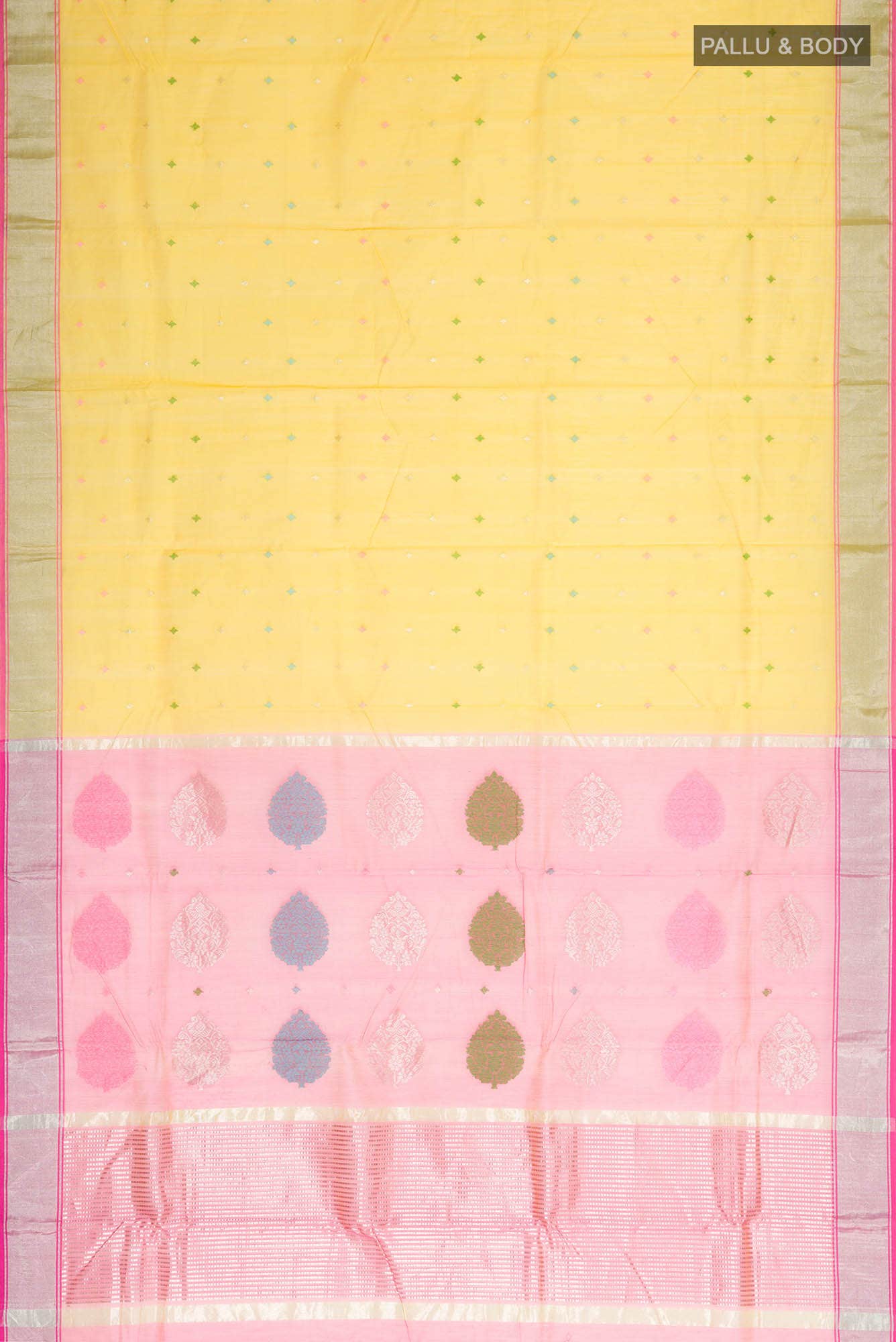 Yellow Chanderi Silk Cotton Saree