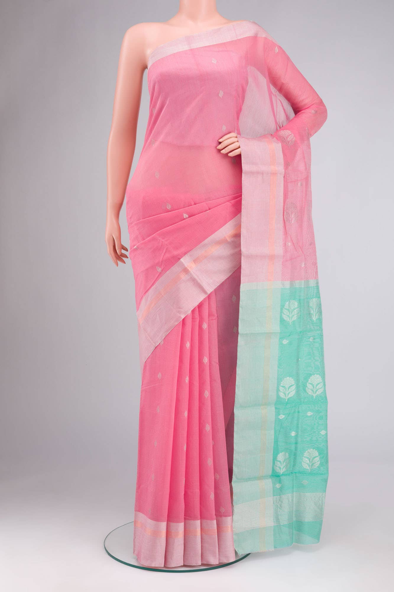 Pink Chanderi Silk Cotton Saree