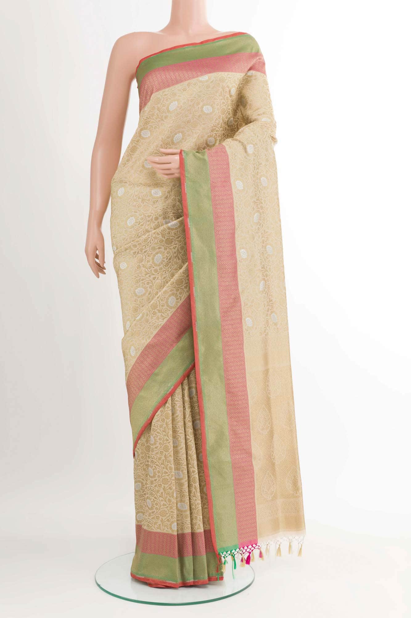 Beige Blended Banarasi Art Silk Saree
